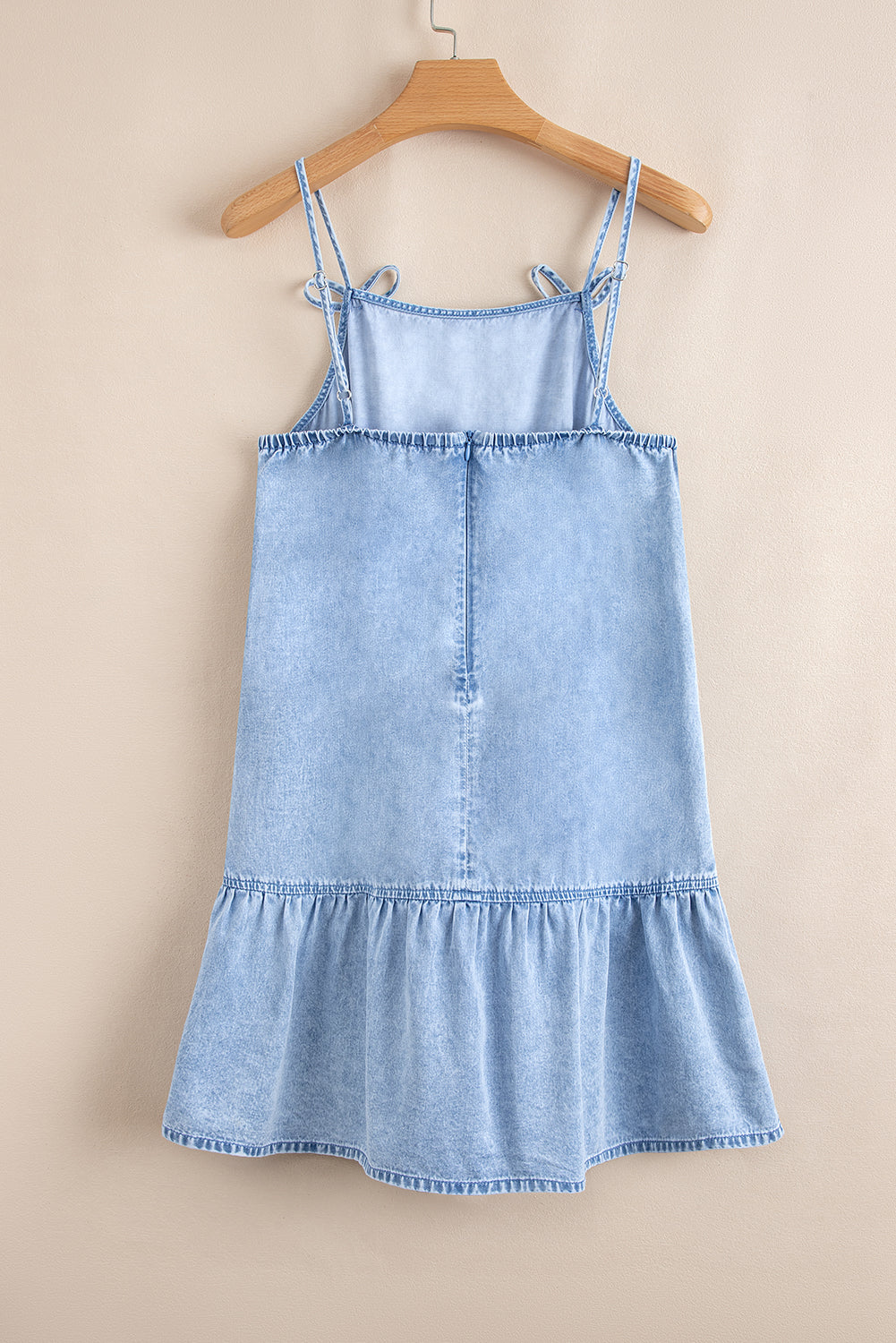 Denim Bow Ruffle Dress