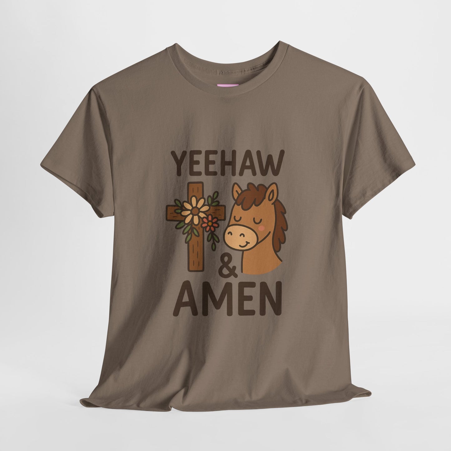 Yeehaw & Amen Floral Cross Horse Tee