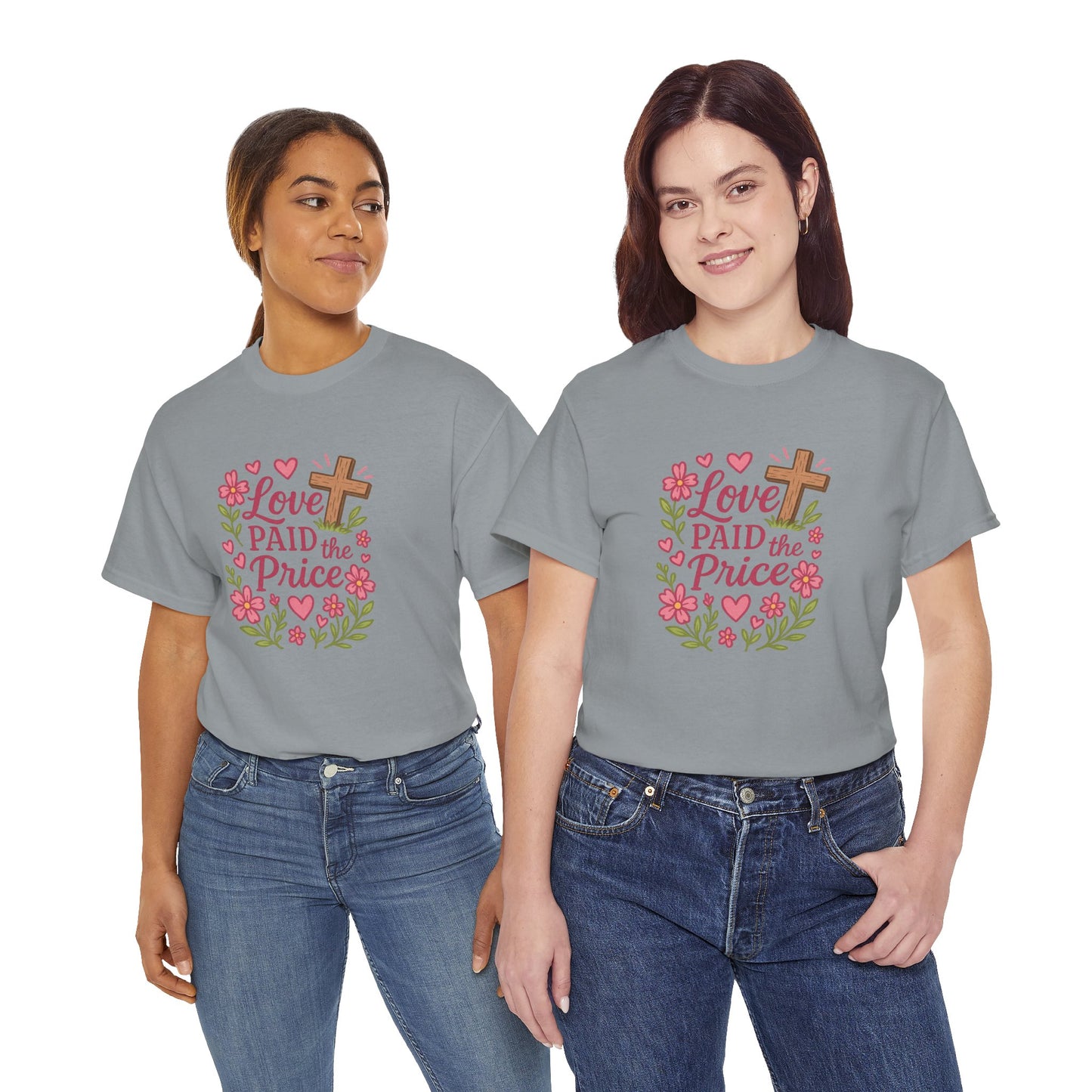 Love Paid the Price Floral Cross Tee