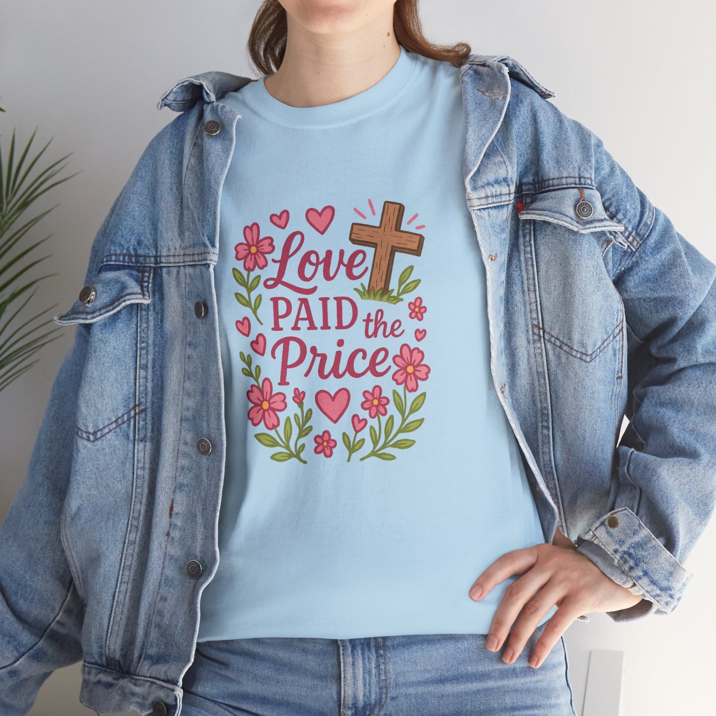 Love Paid the Price Floral Cross Tee