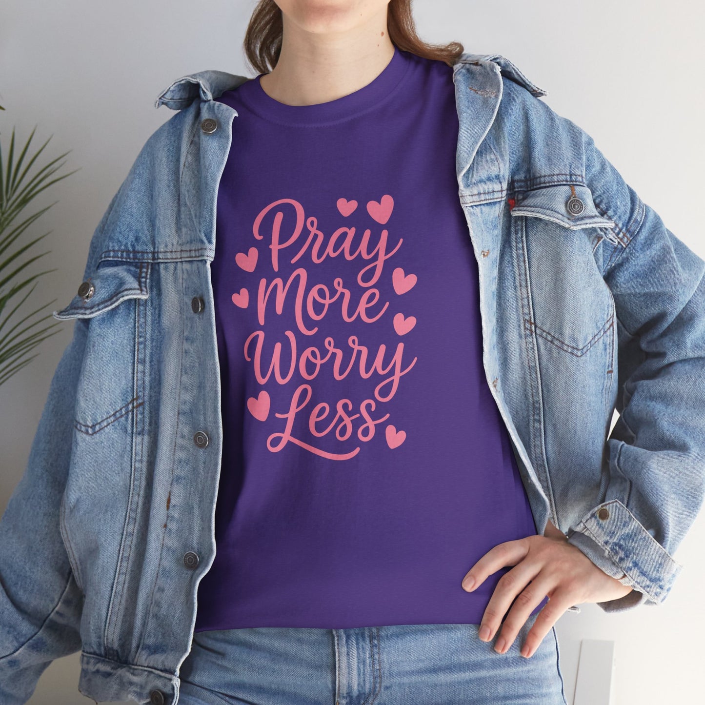 Pray More Worry Less Heart Tee