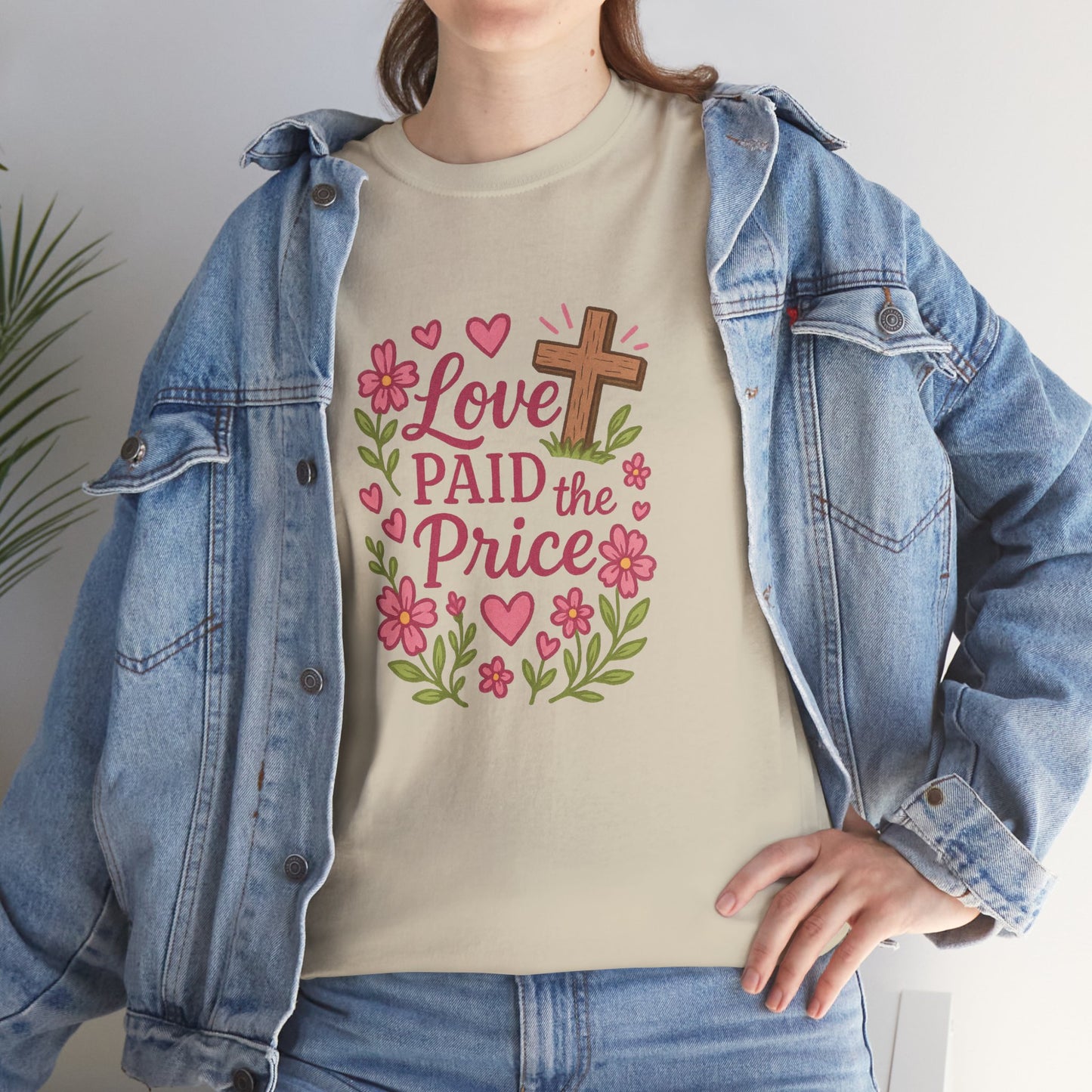 Love Paid the Price Floral Cross Tee