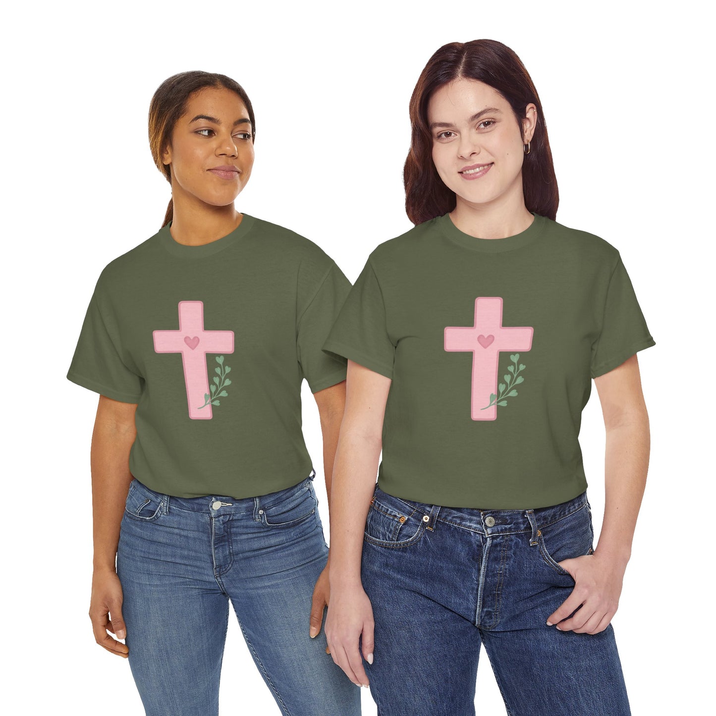 Cross Olive Branch Heart Tee