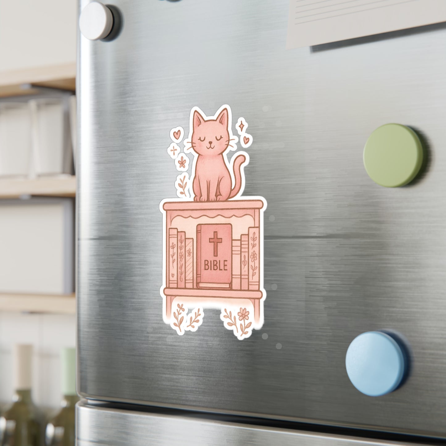 Cute Cat Bible Vinyl Decal