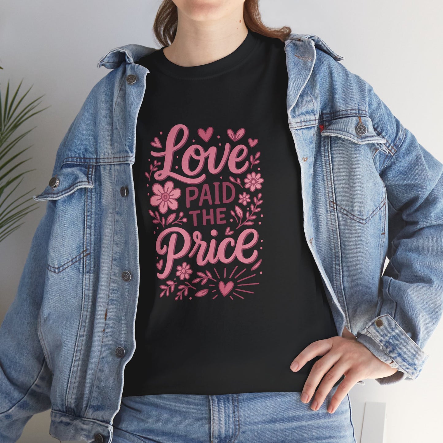 Love Paid the Price Floral Heart Tee