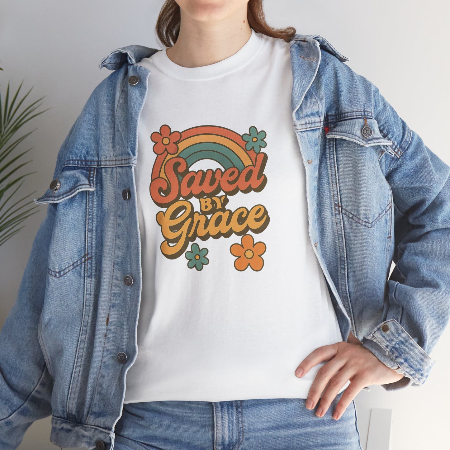 Saved by Grace Vintage Rainbow Tee