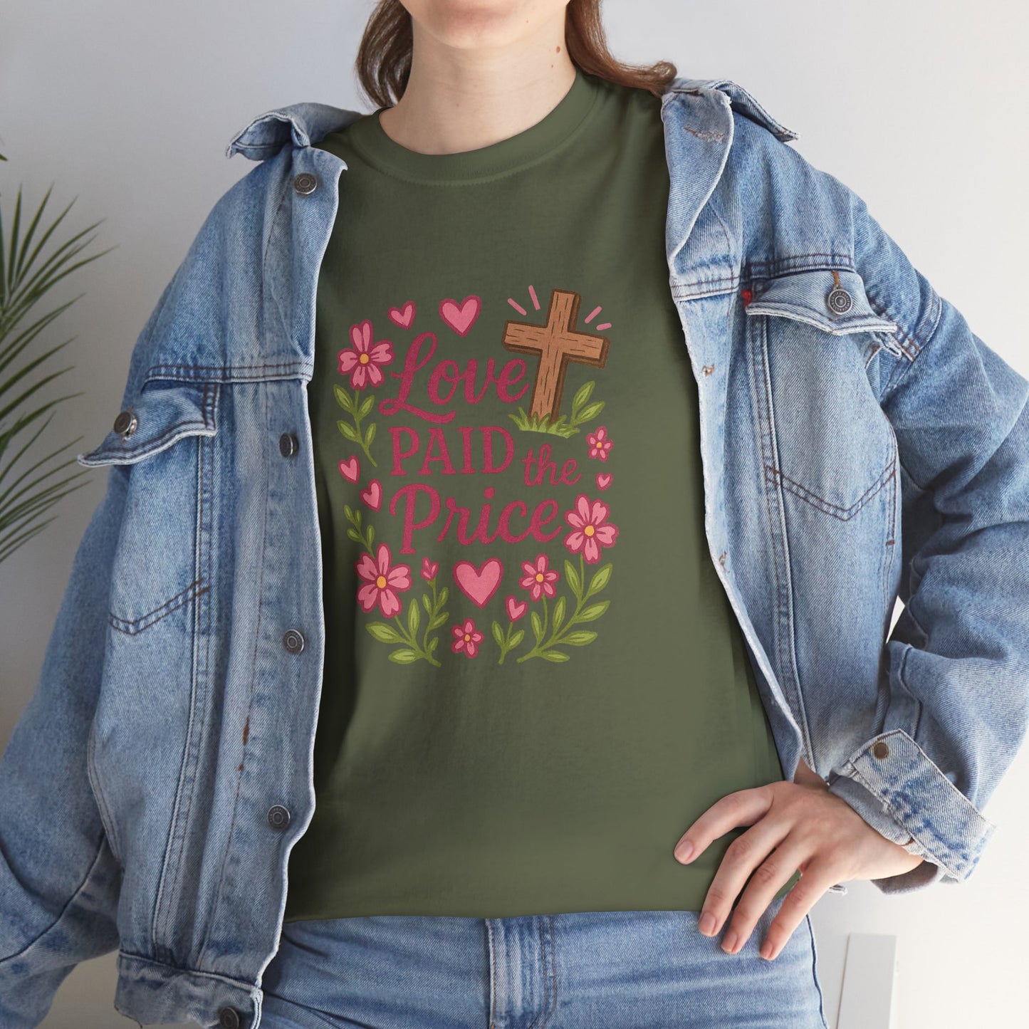Love Paid the Price Floral Cross Tee