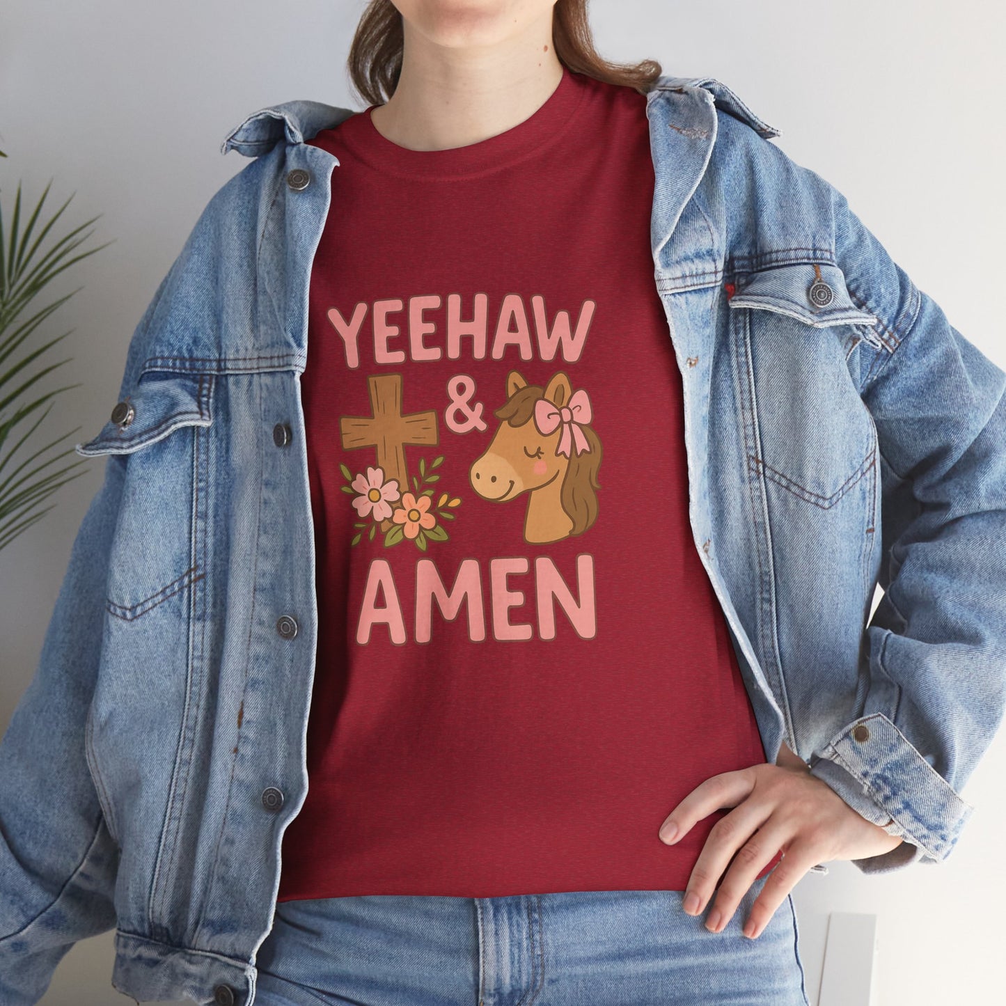 Yeehaw & Amen Horse Cross Tee