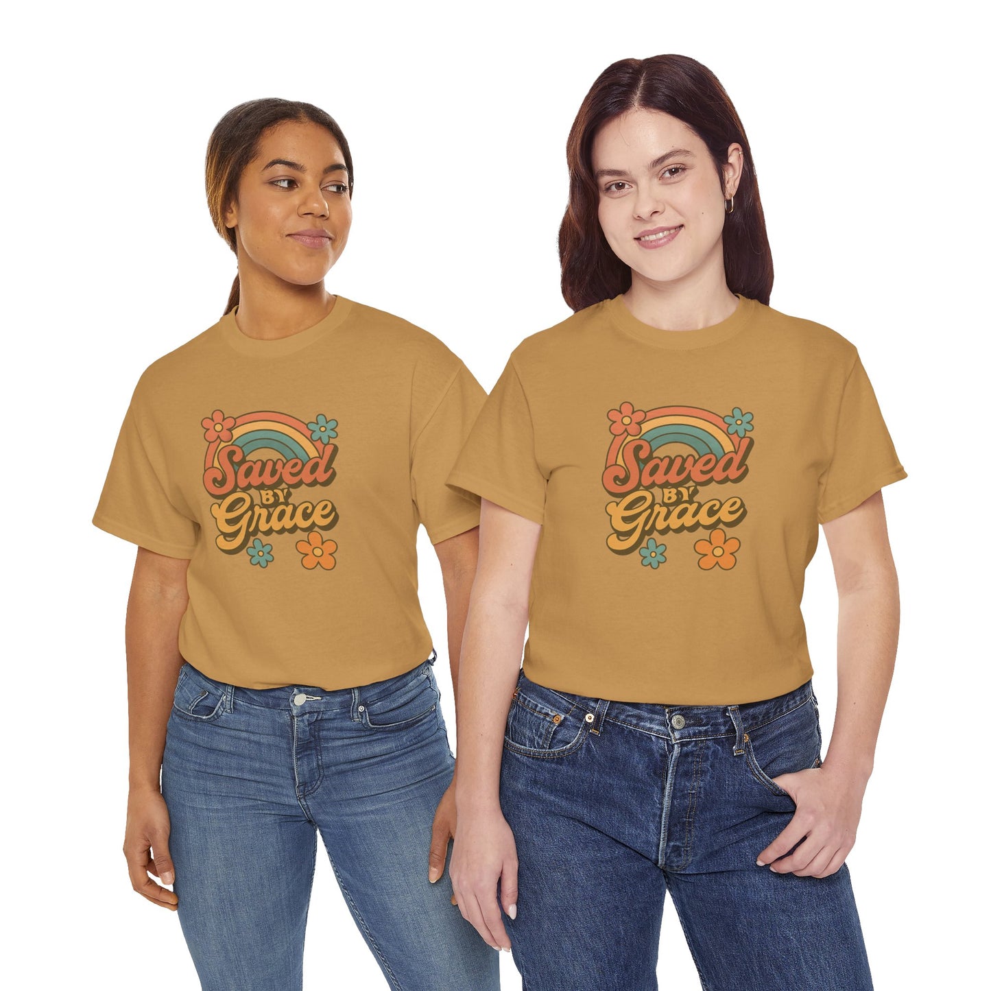 Saved by Grace Vintage Rainbow Tee