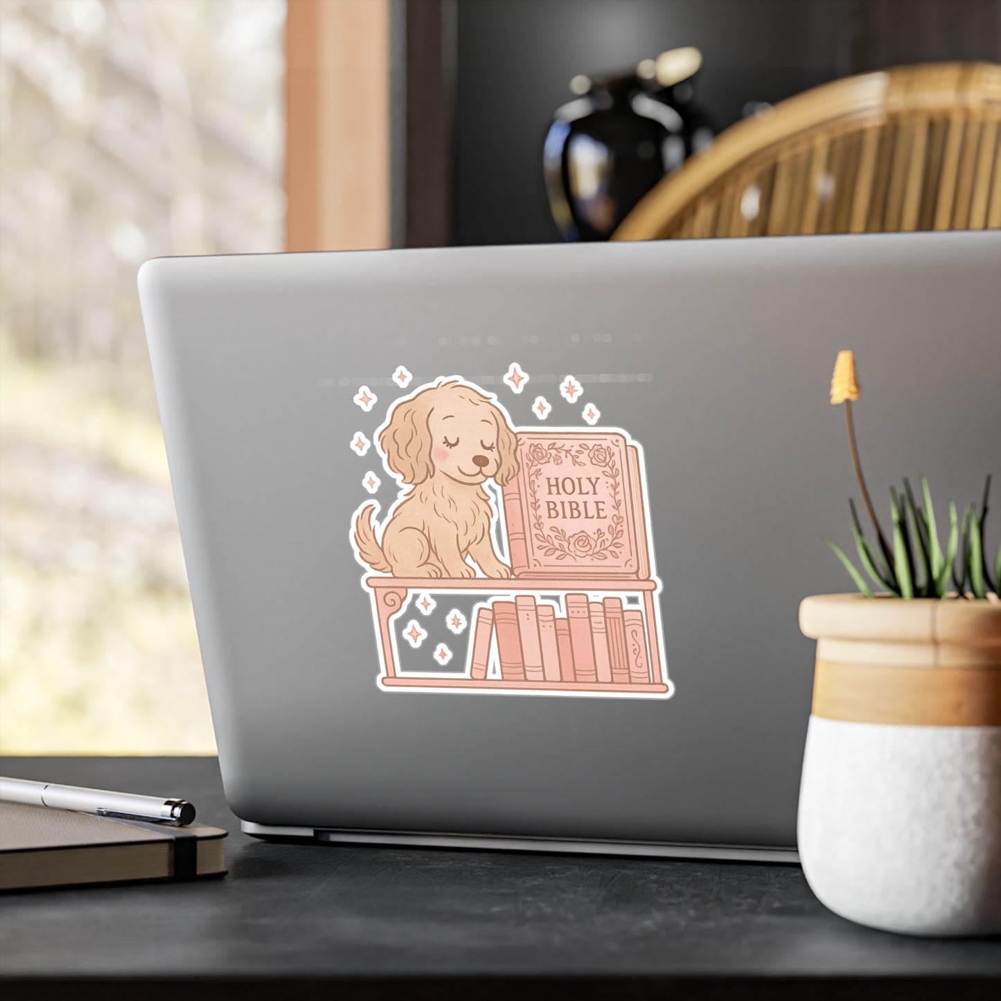 Faithful Pup Bible Vinyl Decal