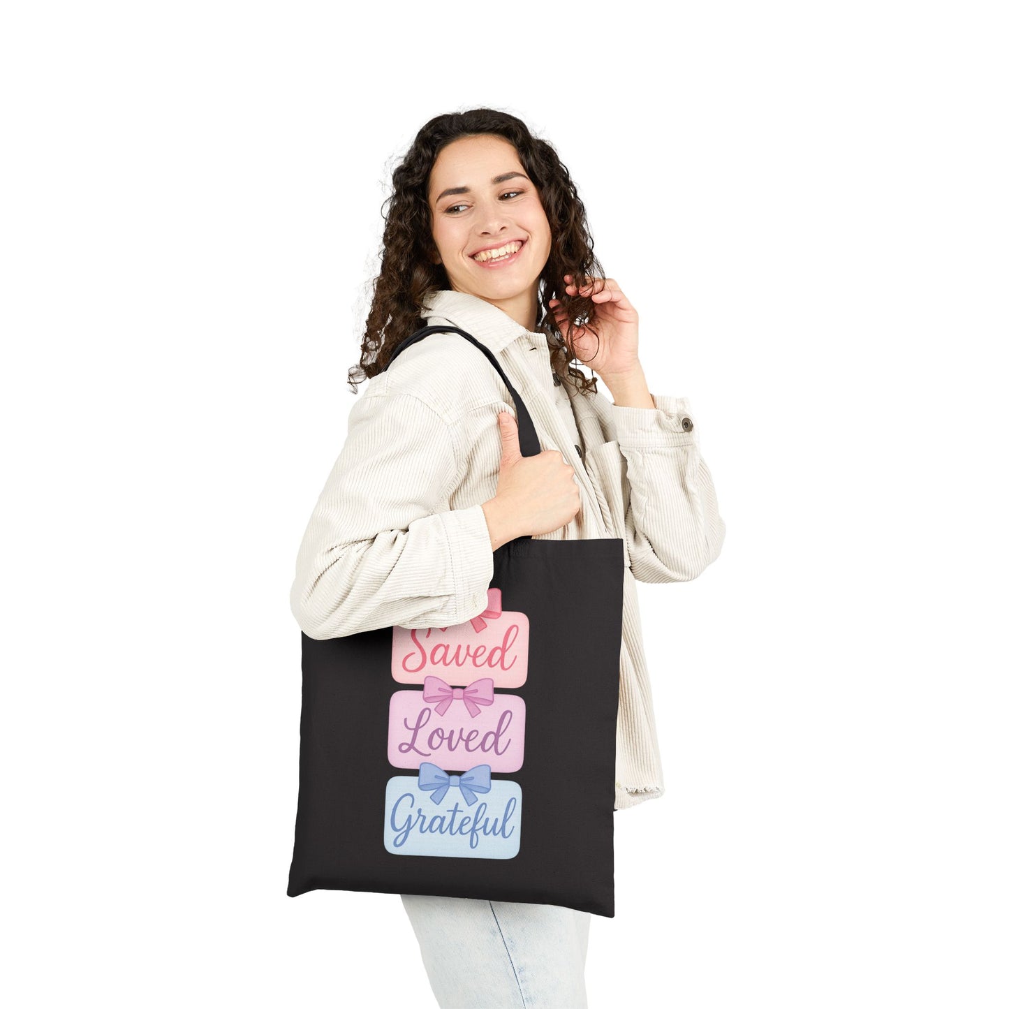 Saved Loved Grateful Tote Bag