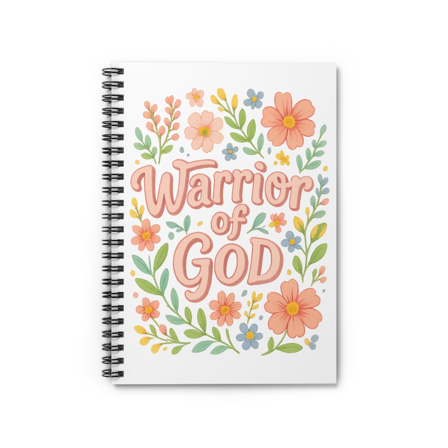 Warrior of God Floral Spiral Notebook