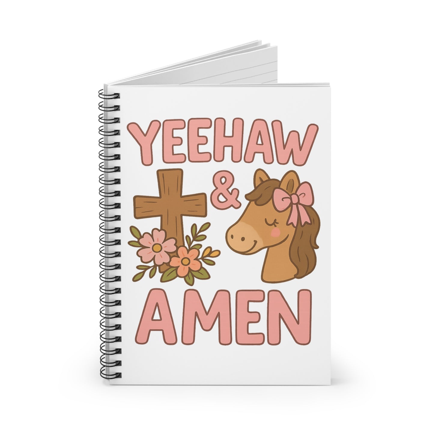 Yeehaw & Amen Horse Cross Spiral Notebook