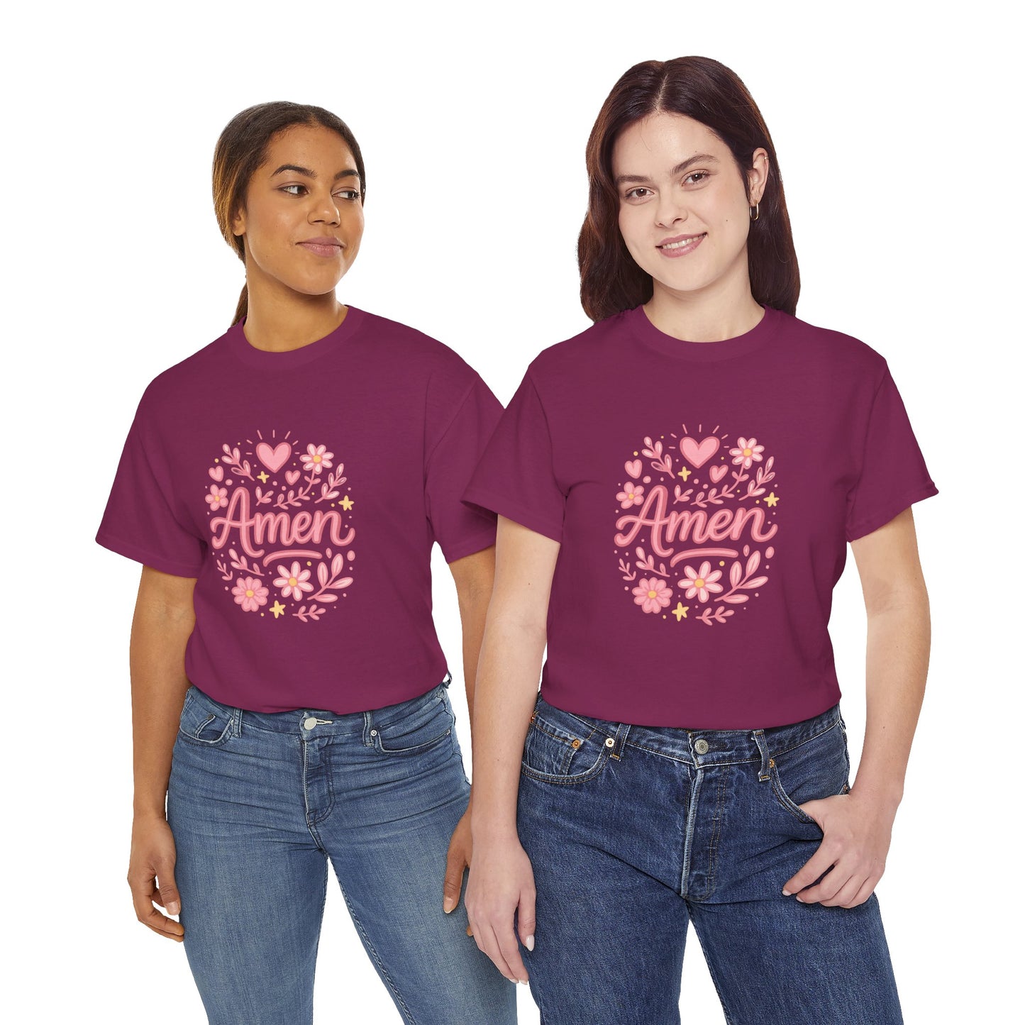 Amen Pink Floral Tee