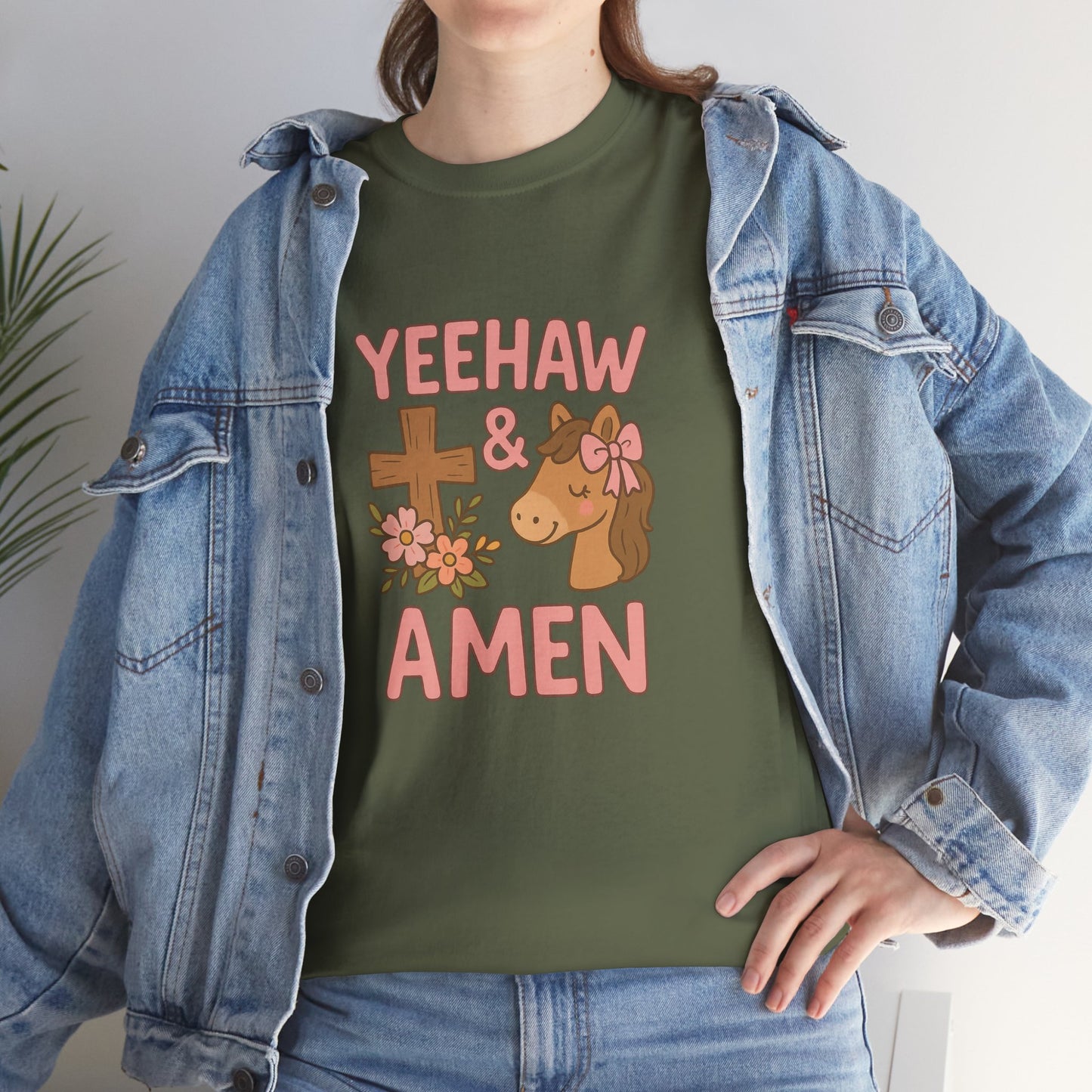 Yeehaw & Amen Horse Cross Tee