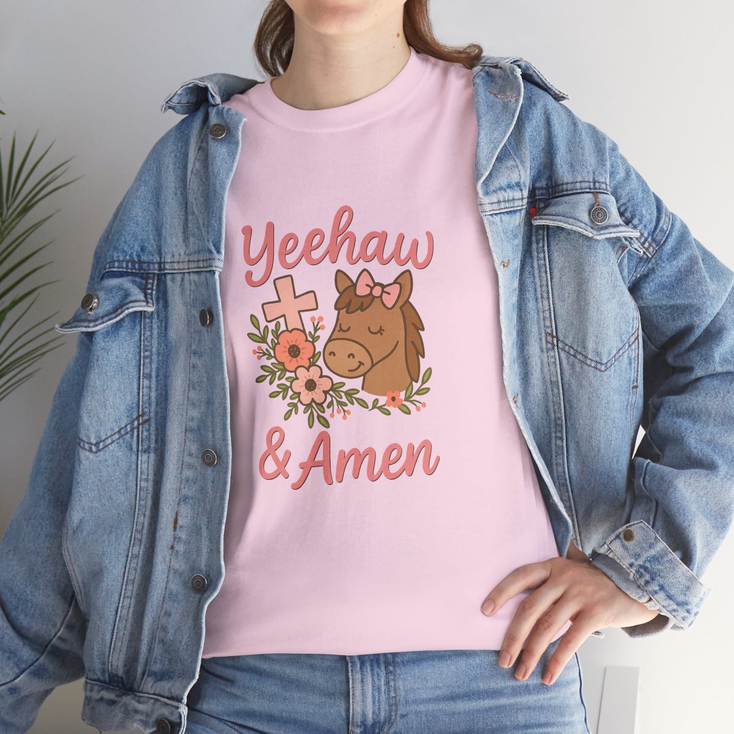 Yeehaw & Amen Floral Cross Tee