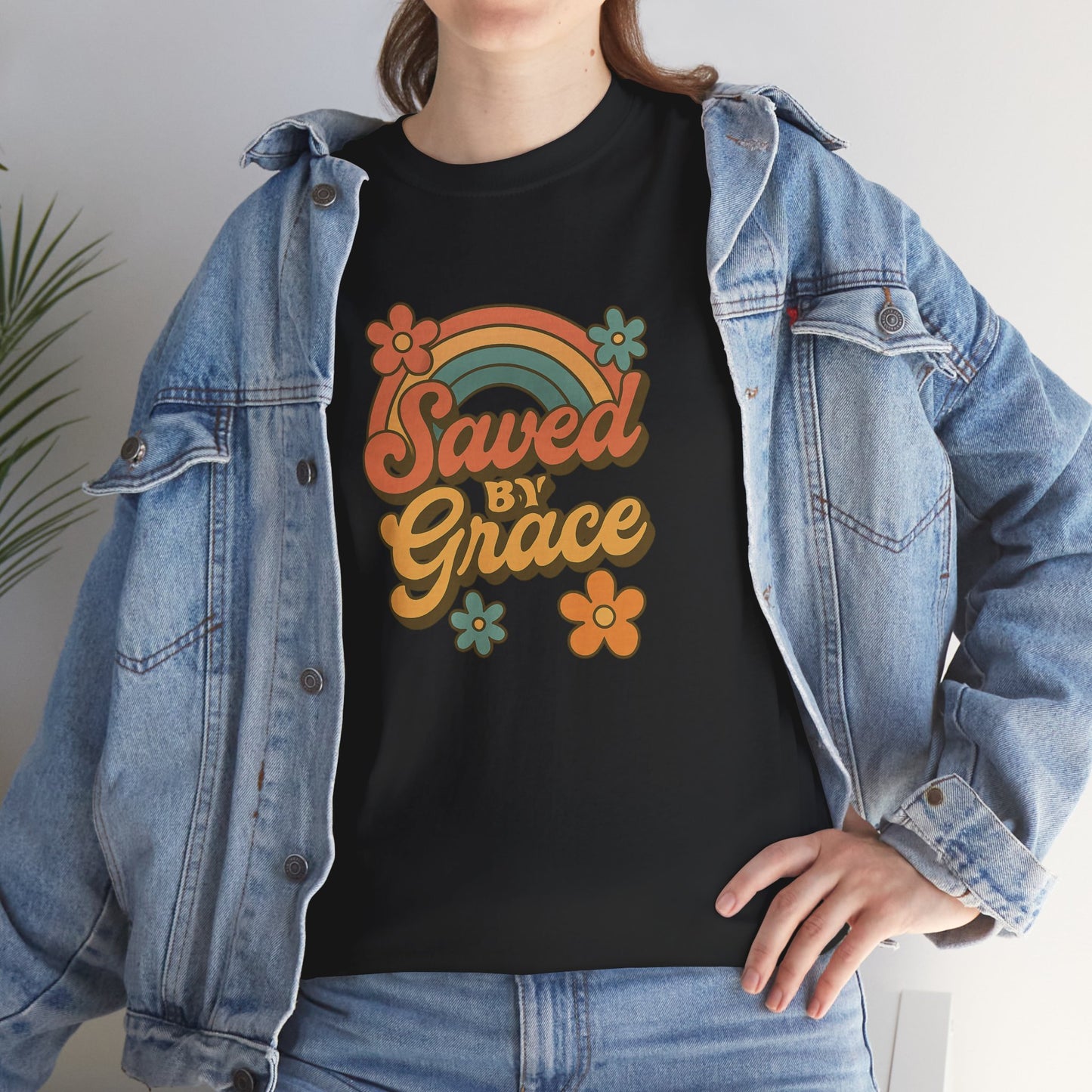 Saved by Grace Vintage Rainbow Tee