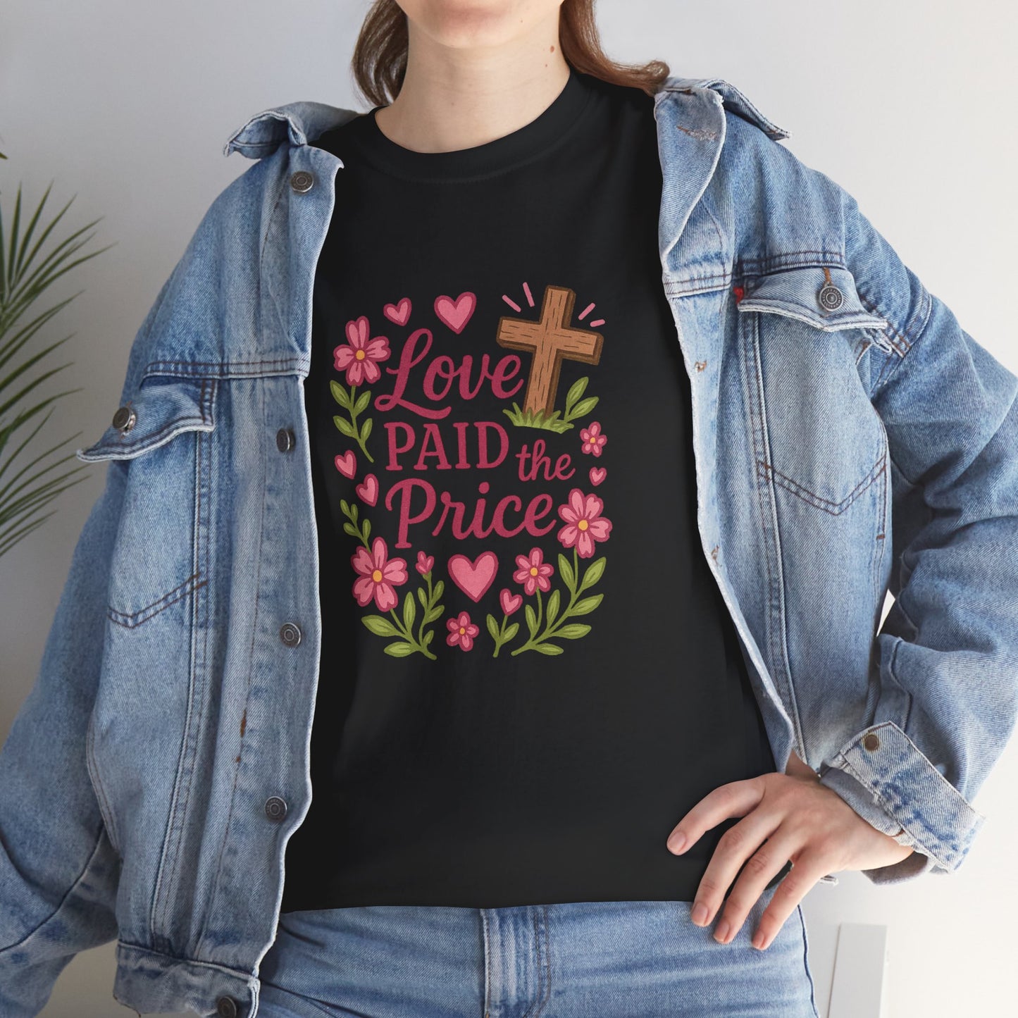 Love Paid the Price Floral Cross Tee