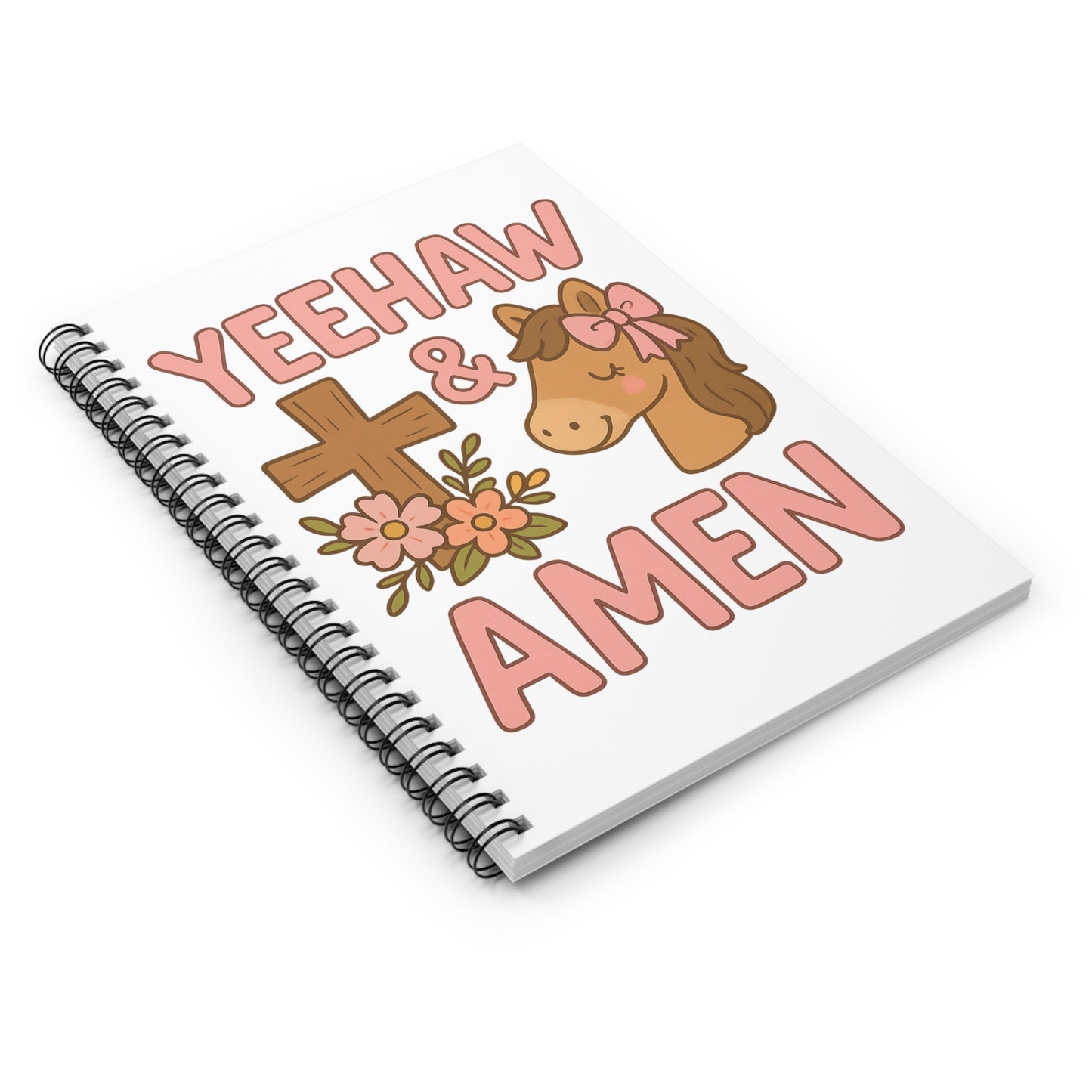 Yeehaw & Amen Horse Cross Spiral Notebook