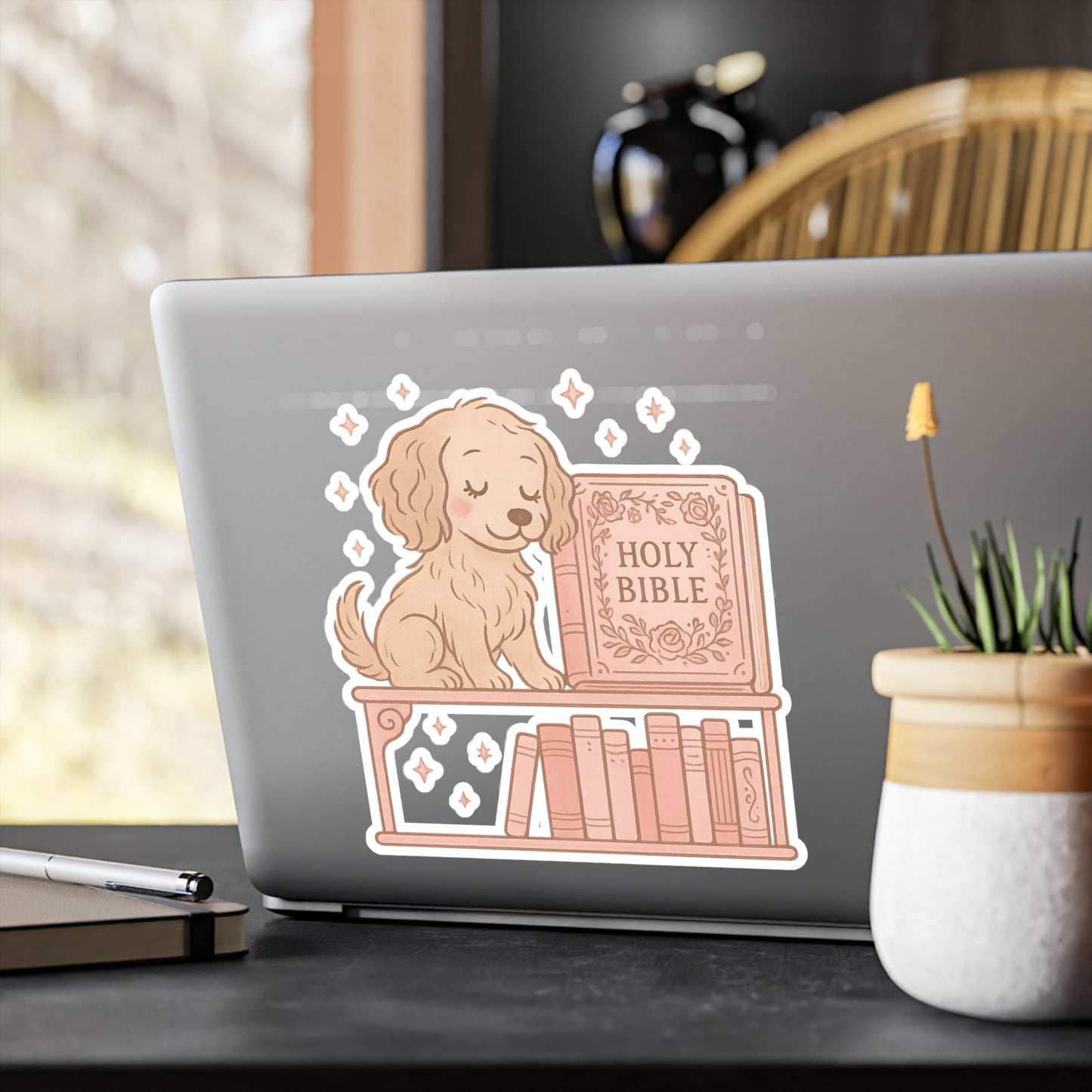 Faithful Pup Bible Vinyl Decal