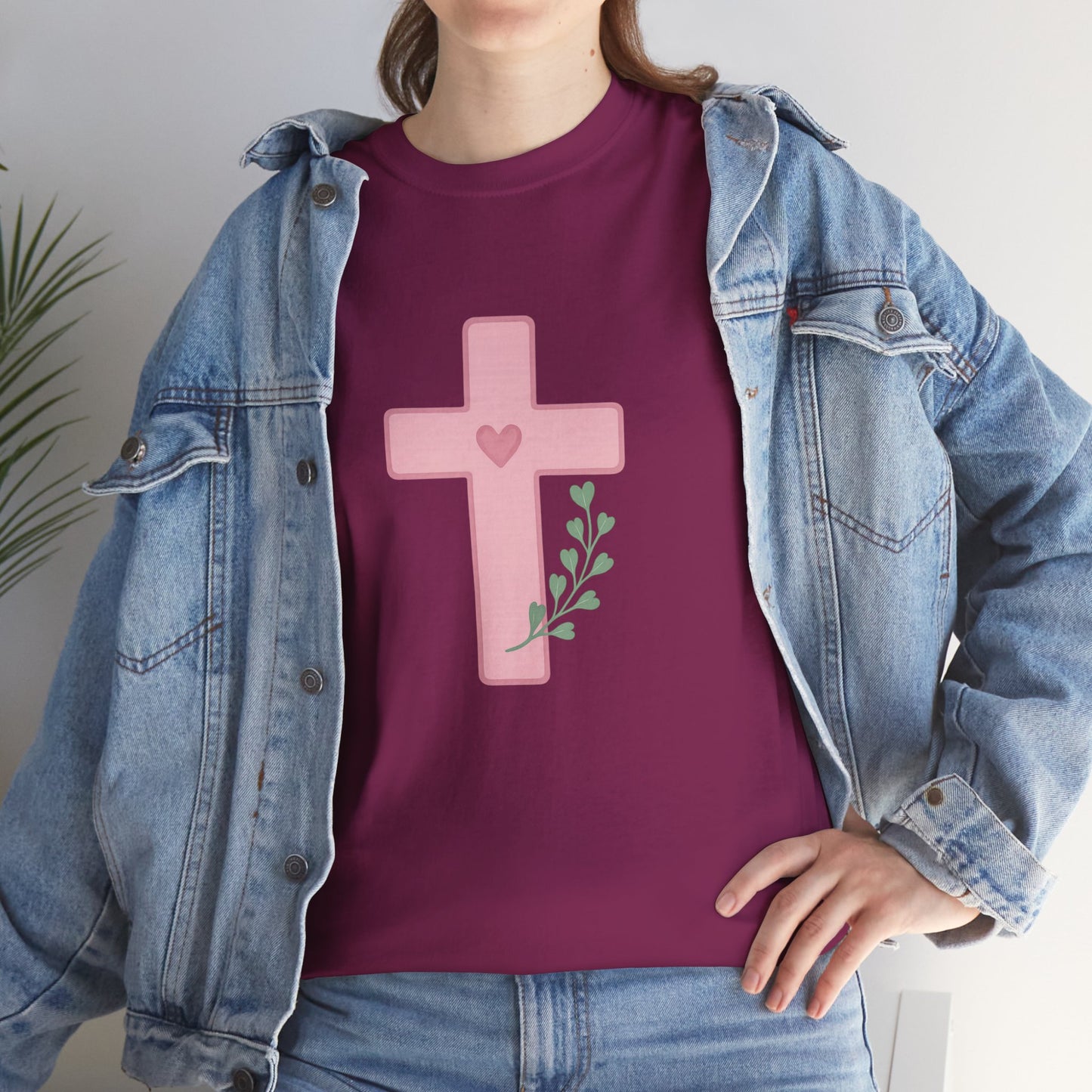 Cross Olive Branch Heart Tee