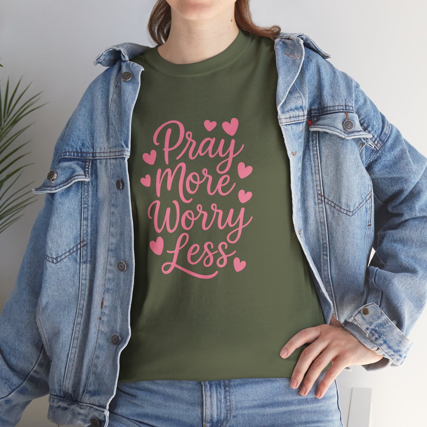 Pray More Worry Less Heart Tee