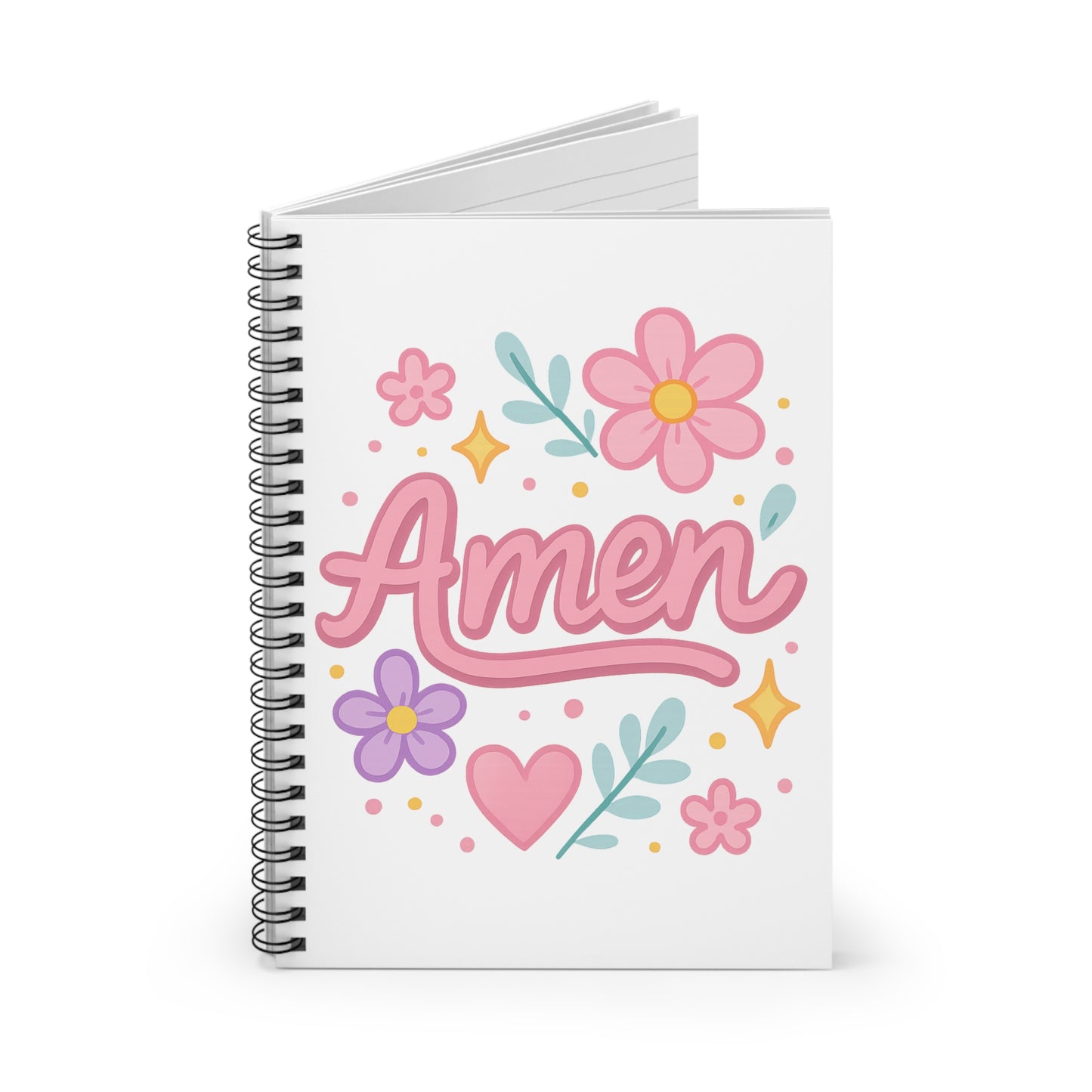 Amen Floral Star Spiral Notebook