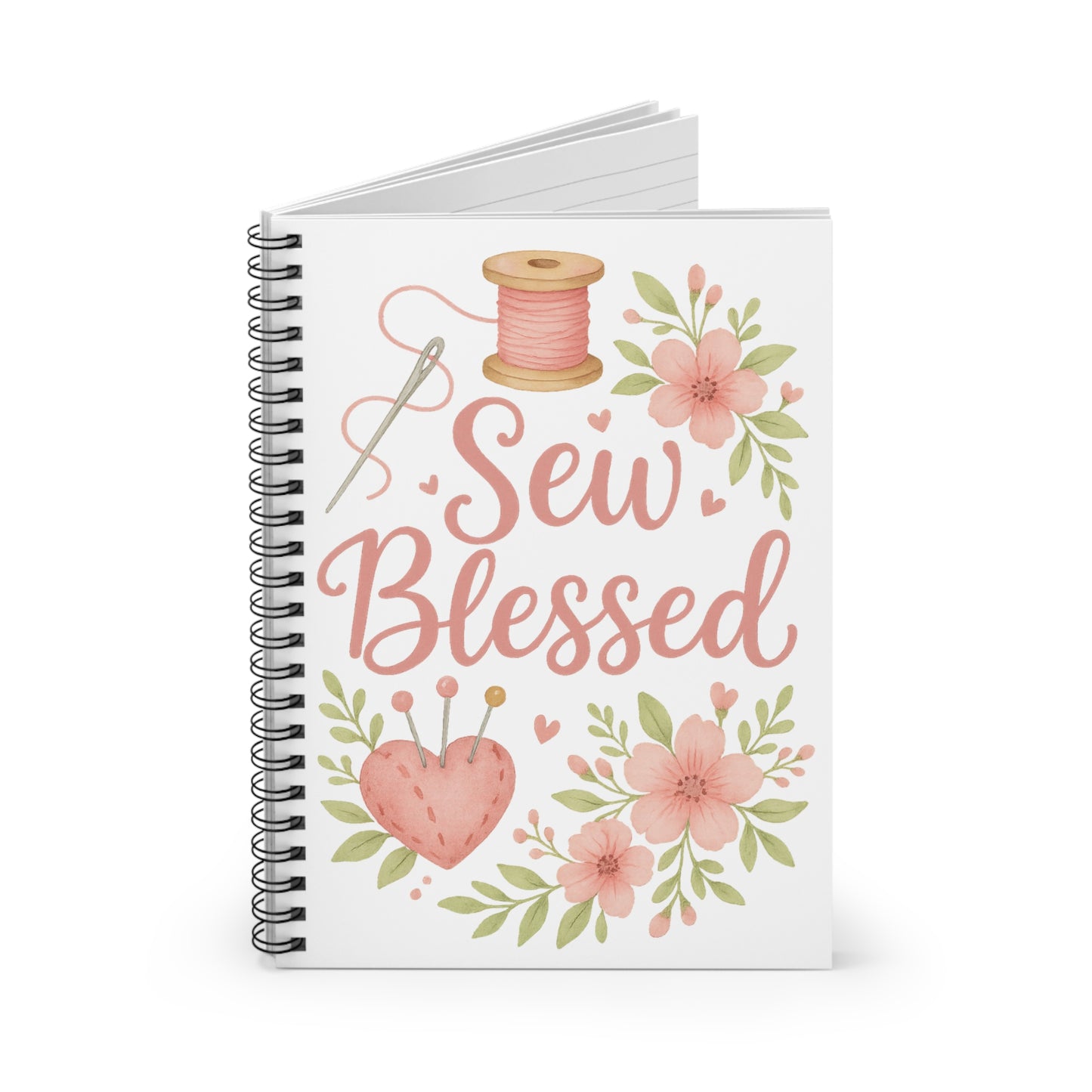 Sew Blessed Floral Spiral Notebook