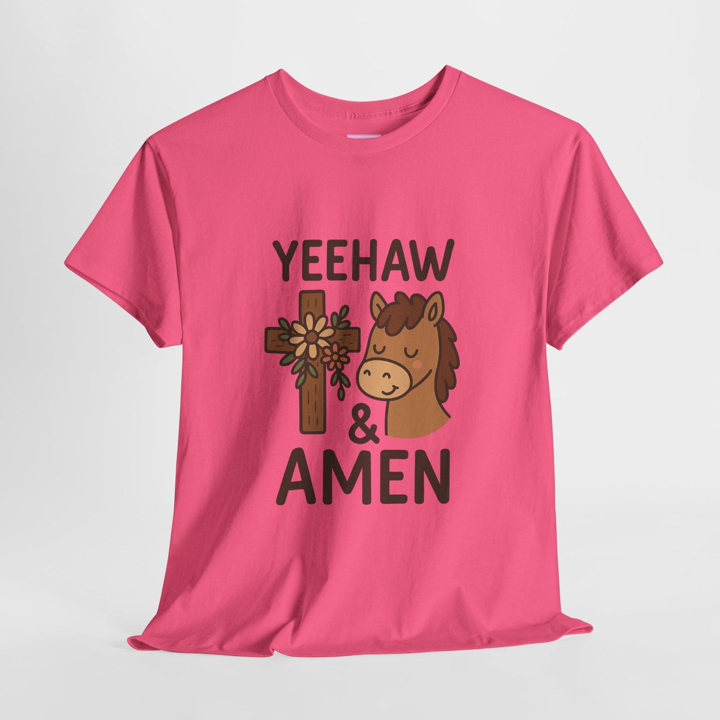 Yeehaw & Amen Floral Cross Horse Tee