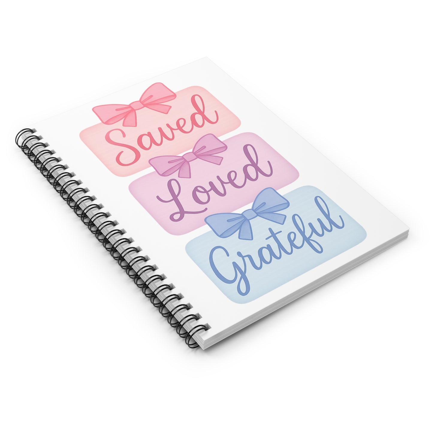 Saved Loved Grateful Spiral Notebook