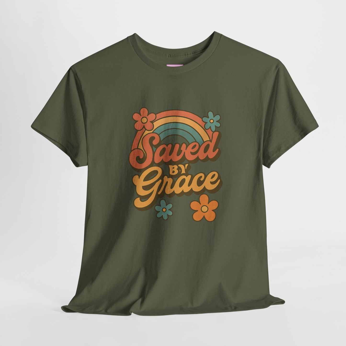 Saved by Grace Vintage Rainbow Tee