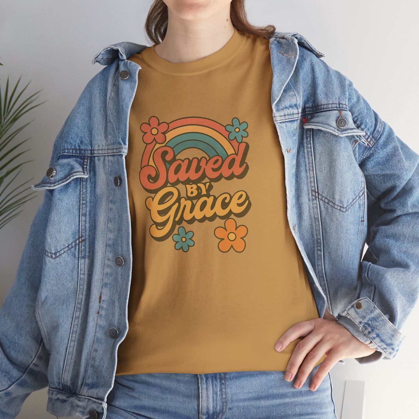 Saved by Grace Vintage Rainbow Tee