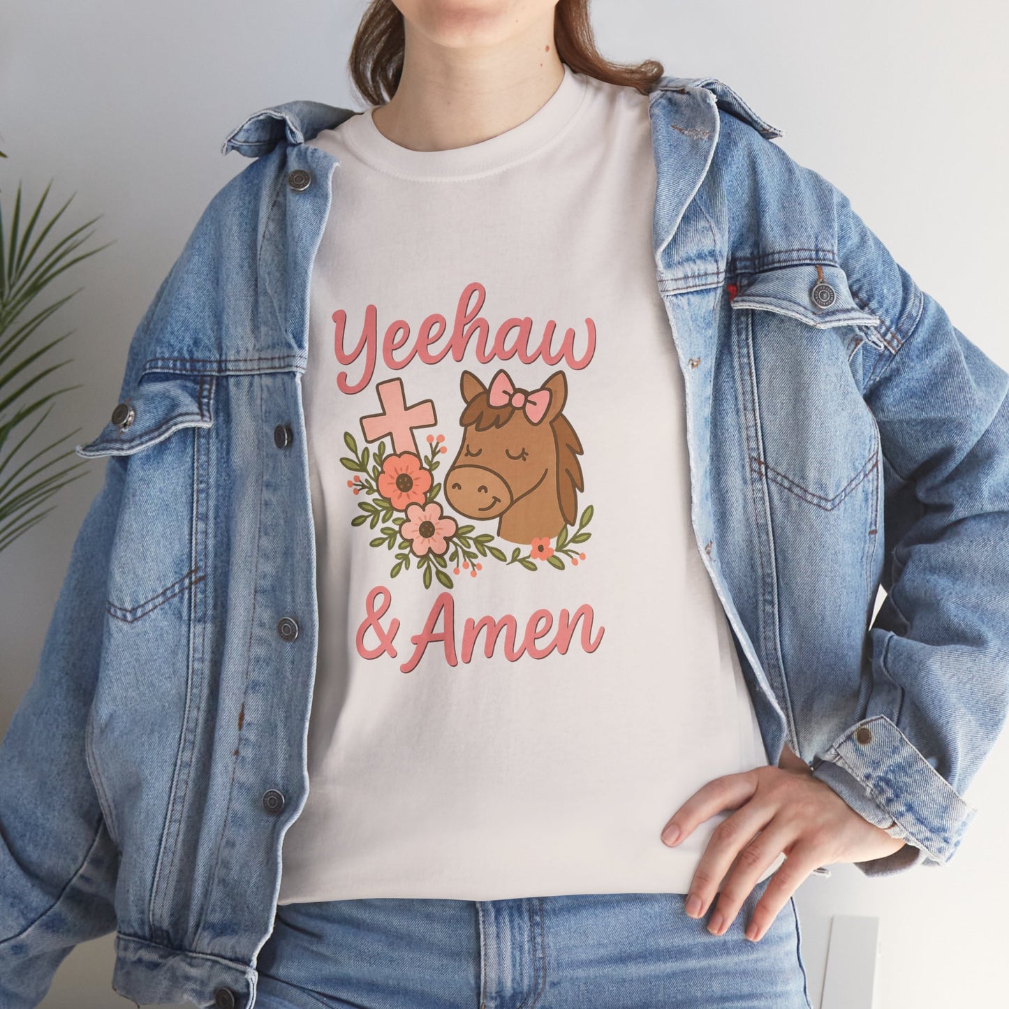 Yeehaw & Amen Floral Cross Tee