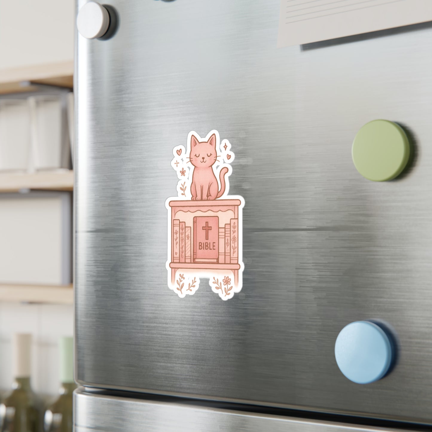 Cute Cat Bible Vinyl Decal