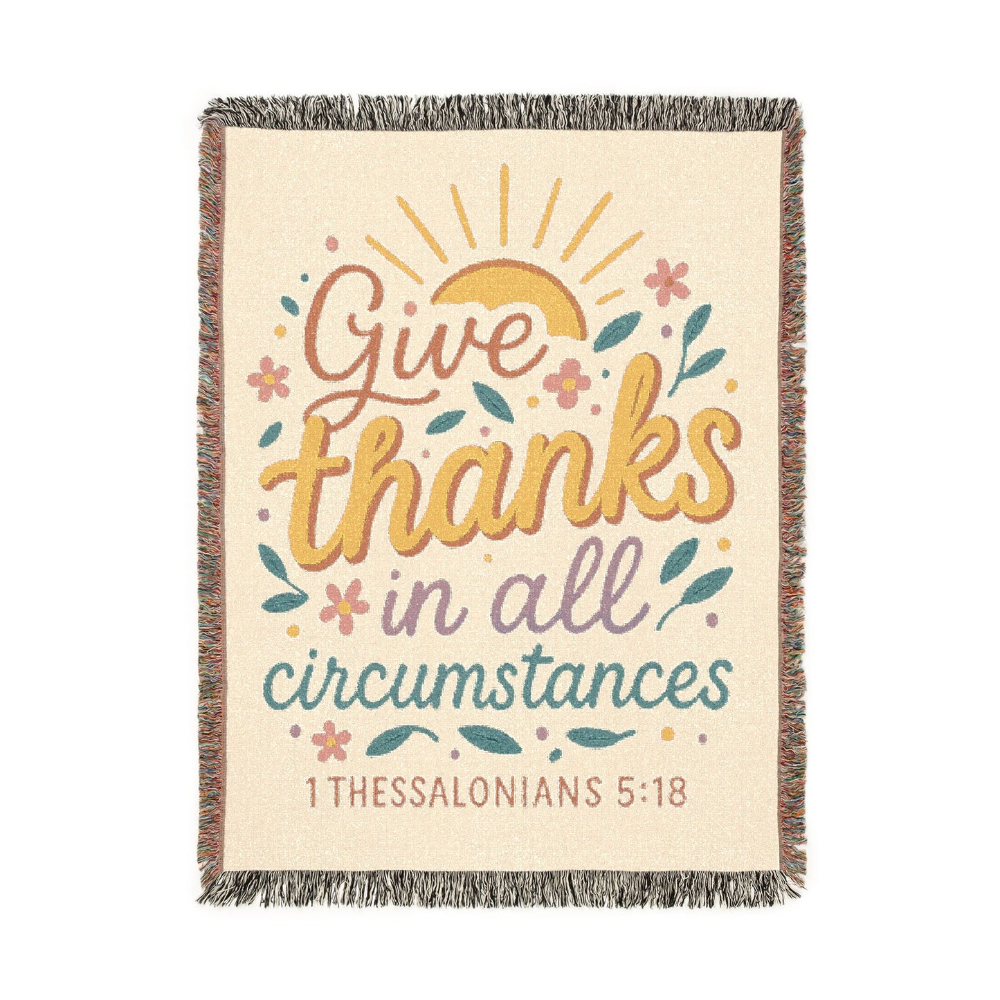 Give Thanks Woven Blanket