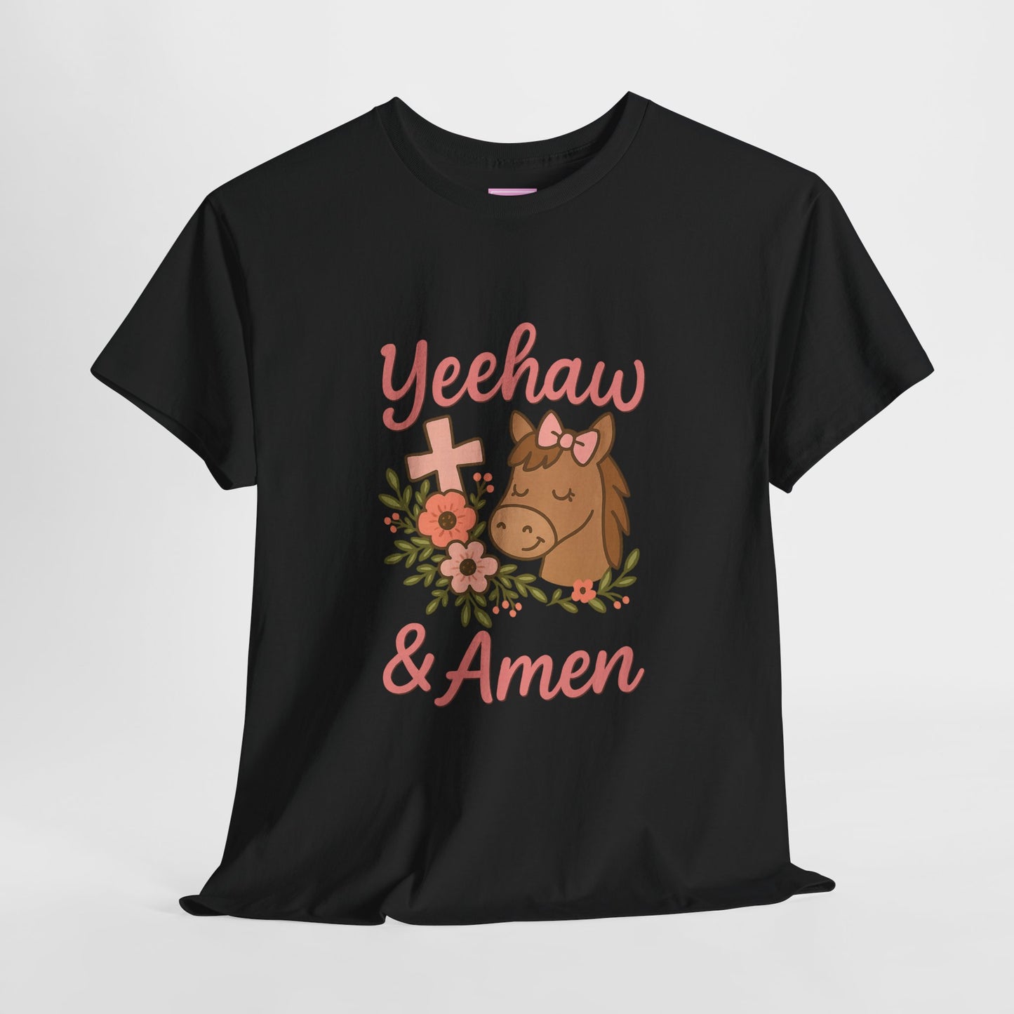 Yeehaw & Amen Floral Cross Tee