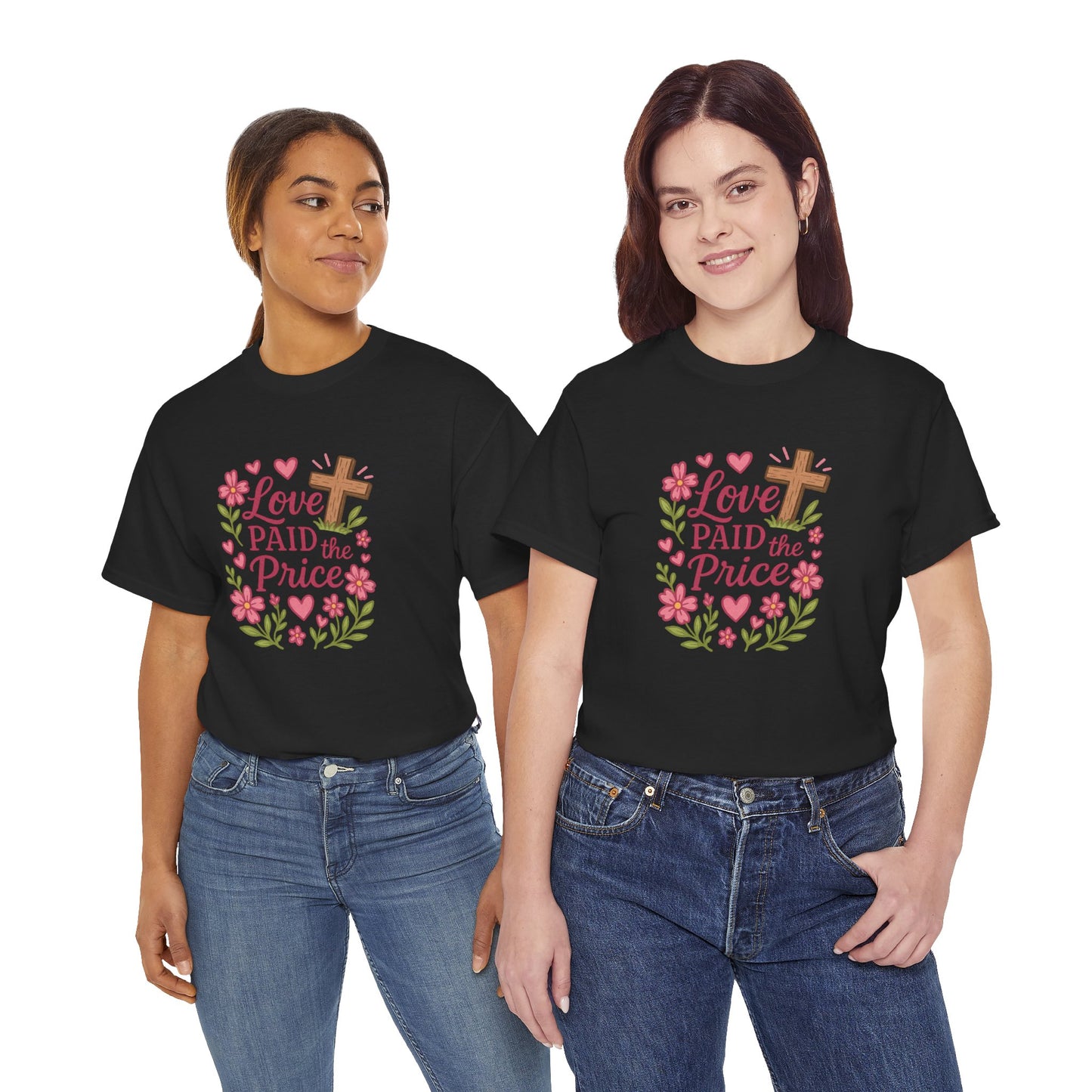 Love Paid the Price Floral Cross Tee
