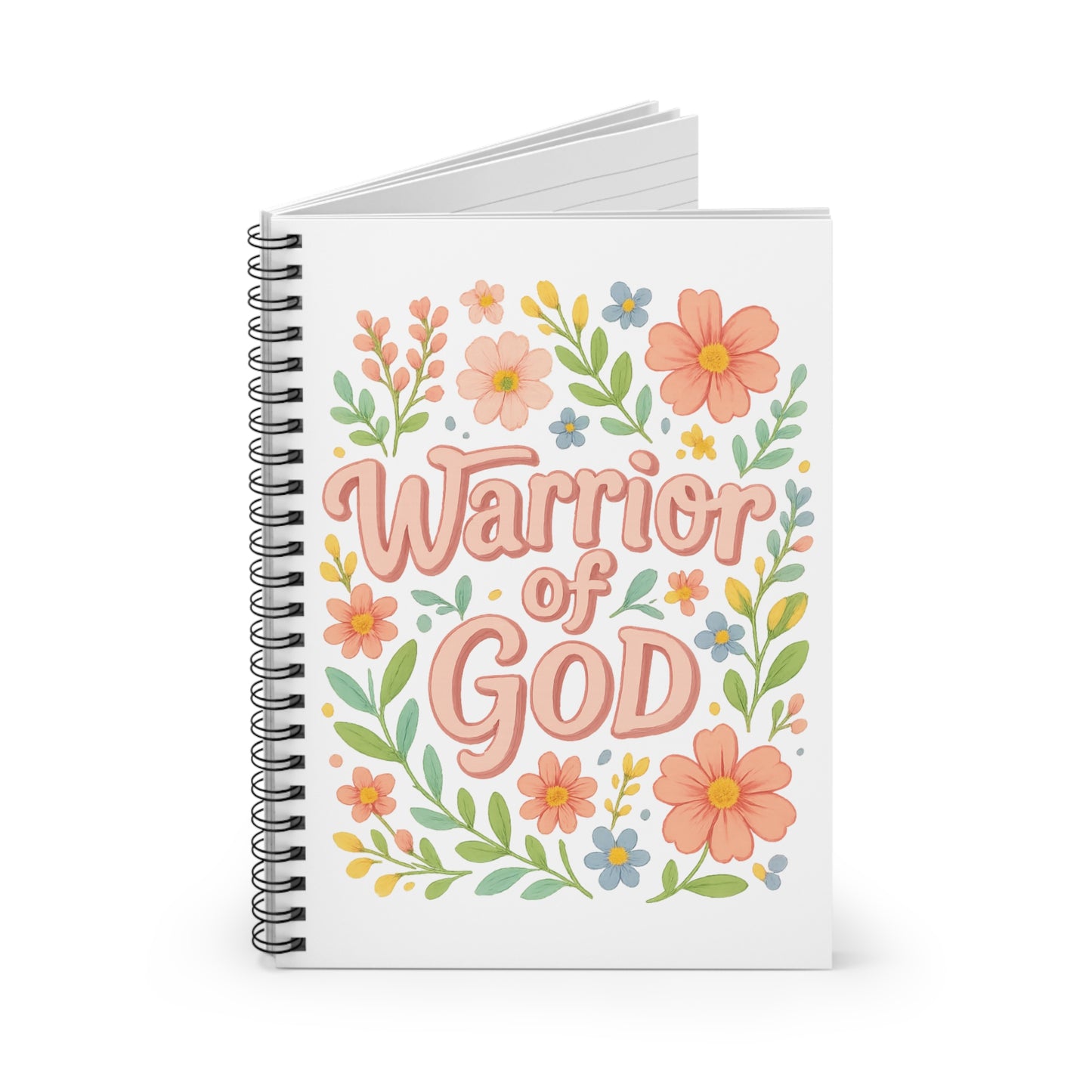 Warrior of God Floral Spiral Notebook