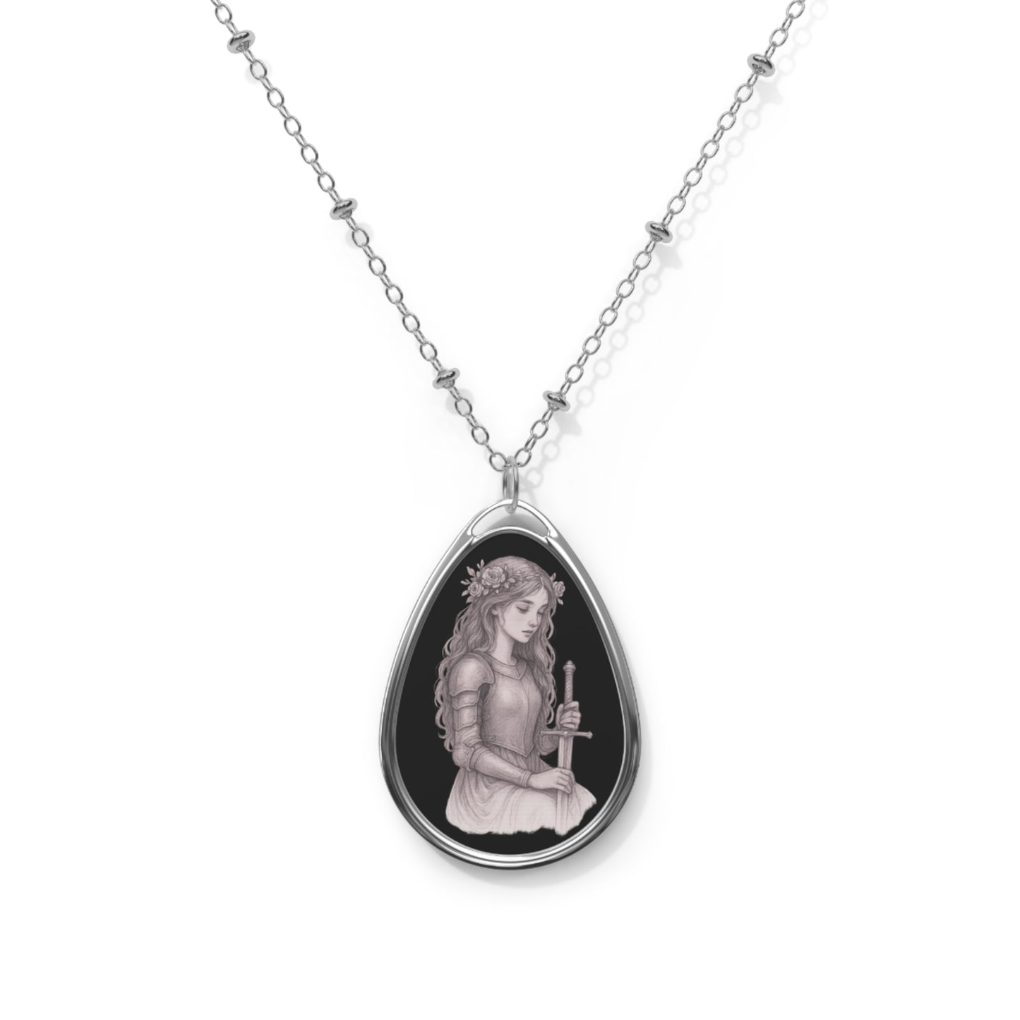 Elegant Warrior Oval Necklace