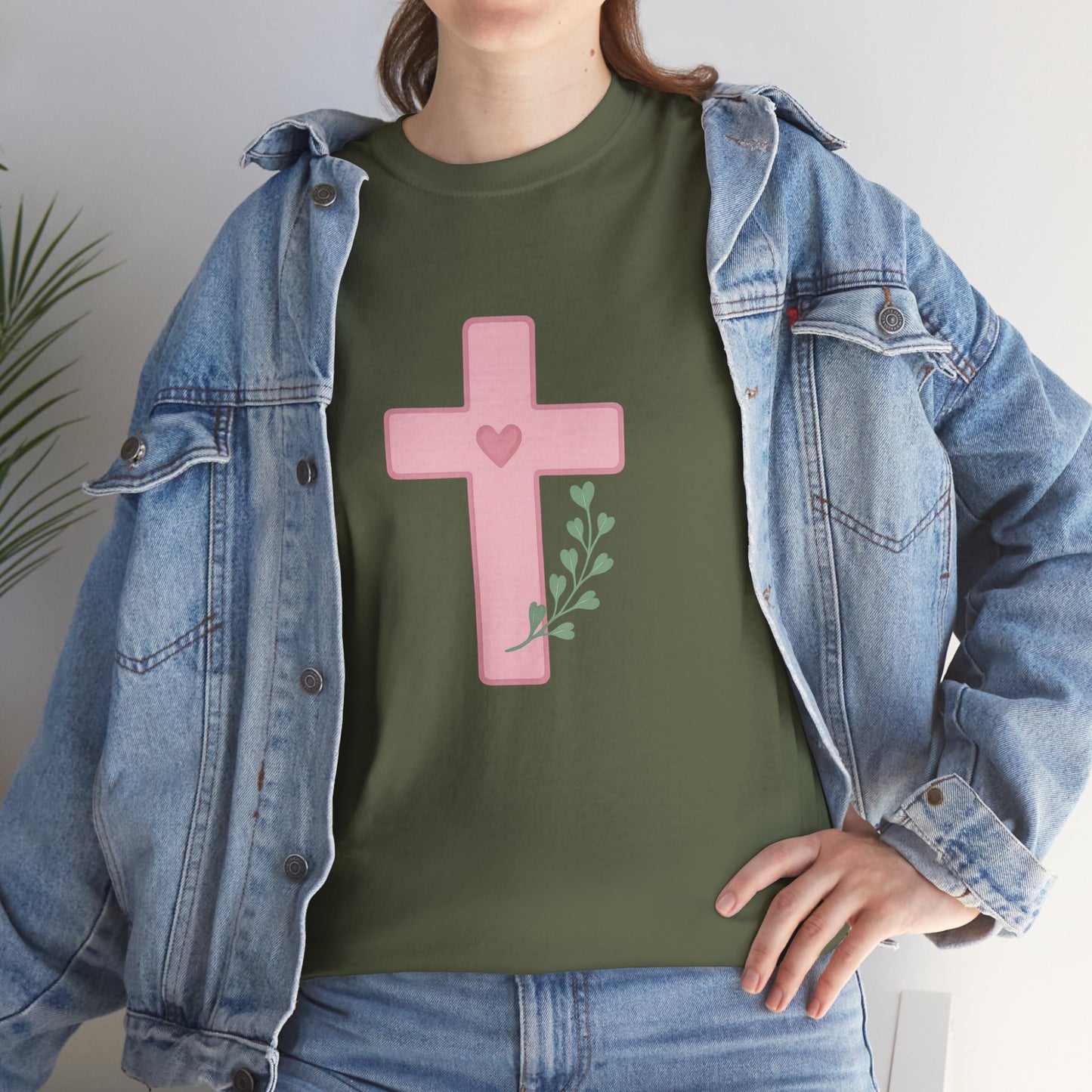 Cross Olive Branch Heart Tee