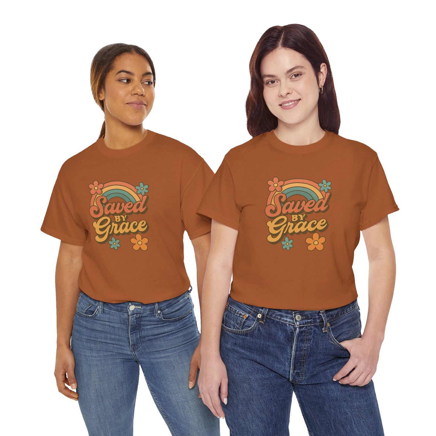 Saved by Grace Vintage Rainbow Tee