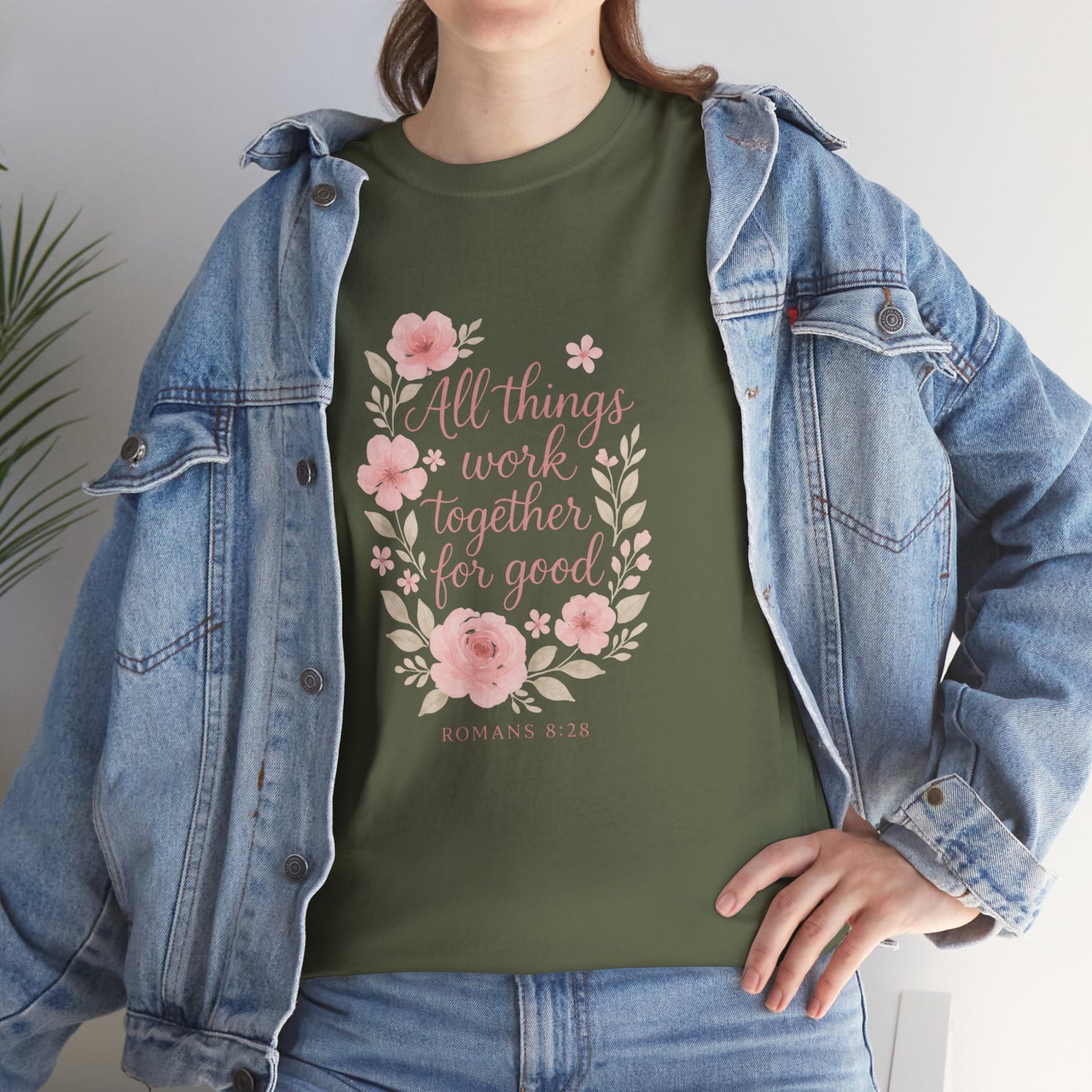 All Things Work Together for Good Floral Tee