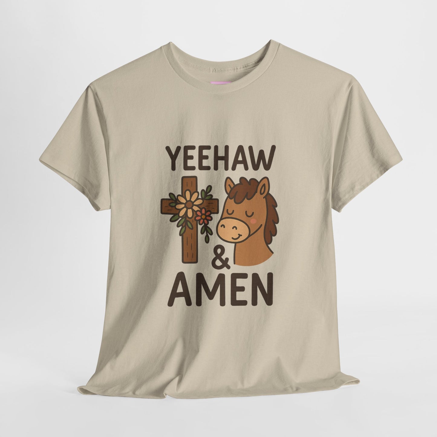 Yeehaw & Amen Floral Cross Horse Tee