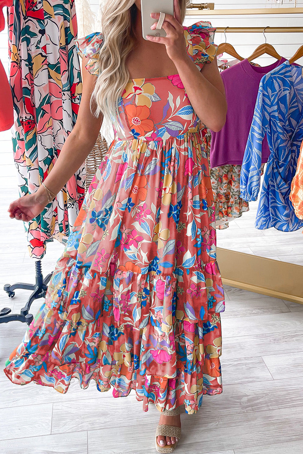 Green Floral Maxi Dress