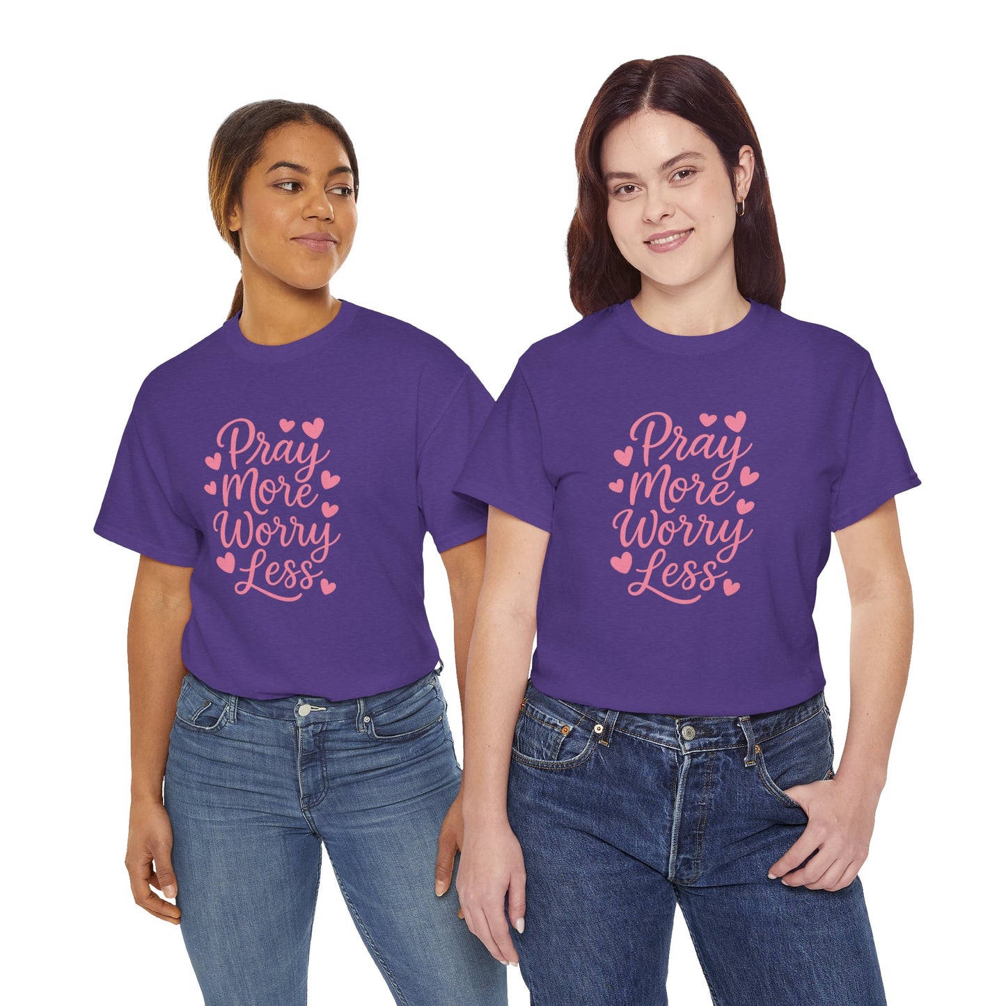 Pray More Worry Less Heart Tee