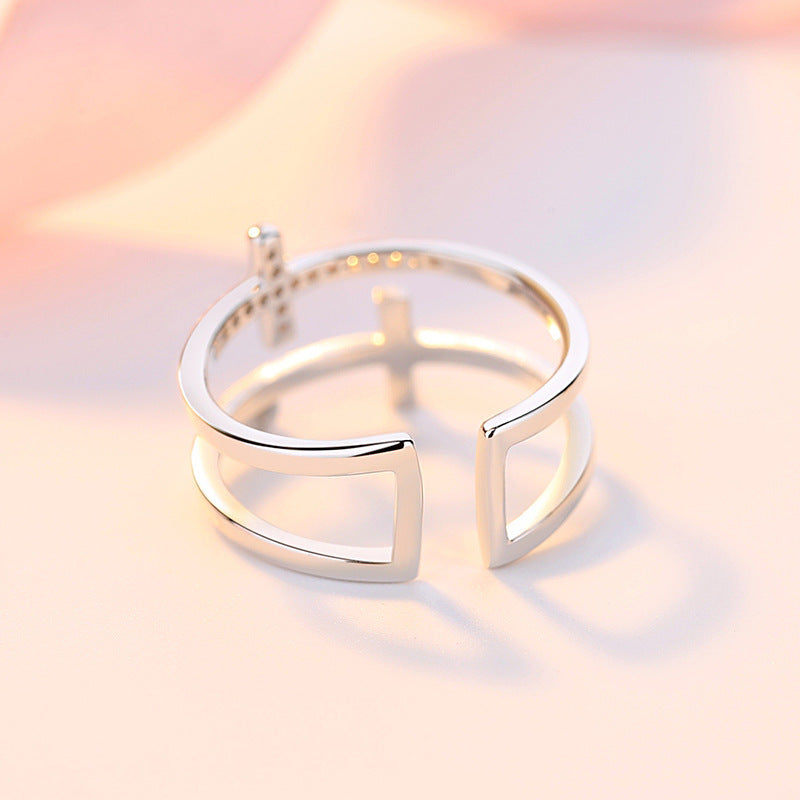 Beautiful Double Cross Adjustable Ring – Christian Faith Jewelry