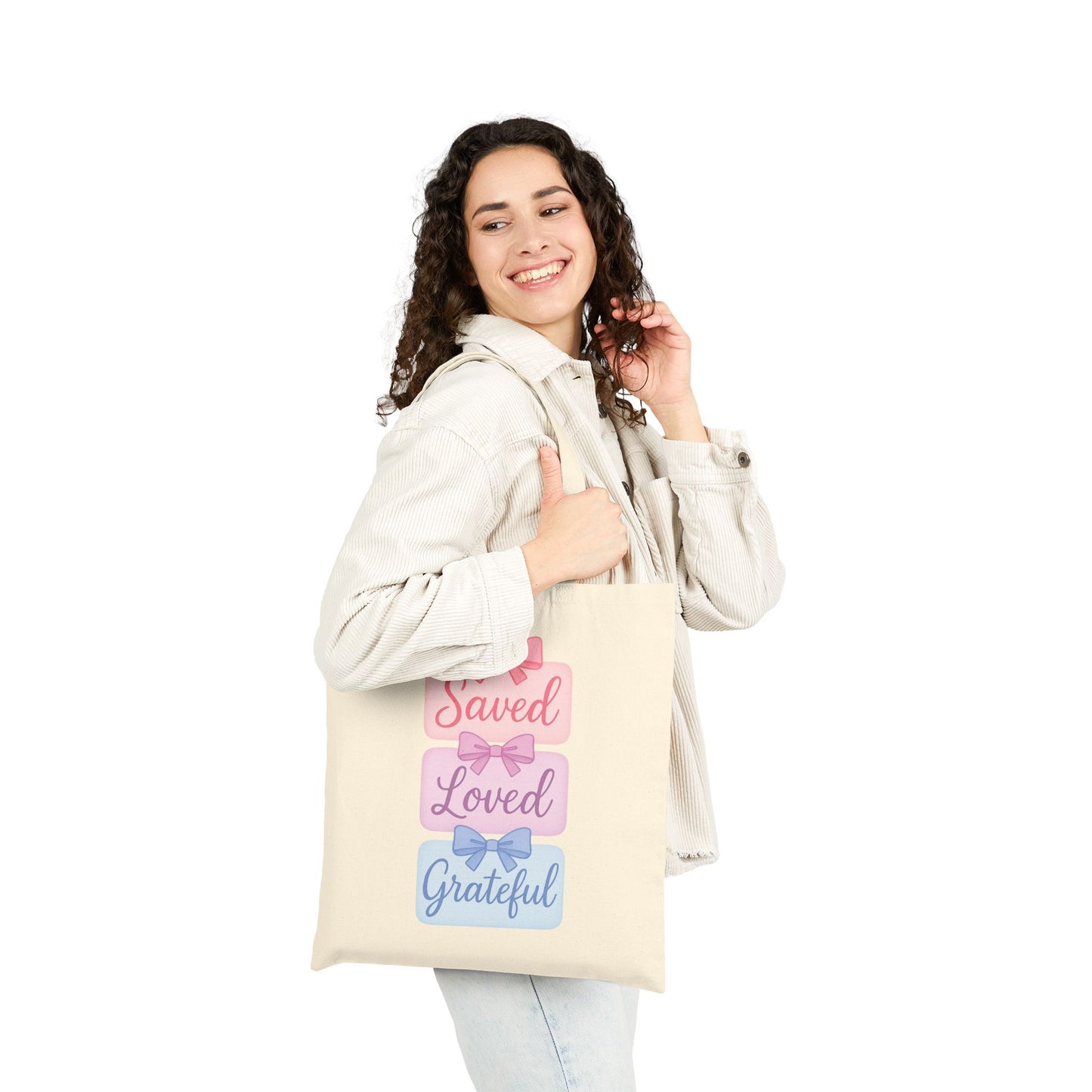 Saved Loved Grateful Tote Bag