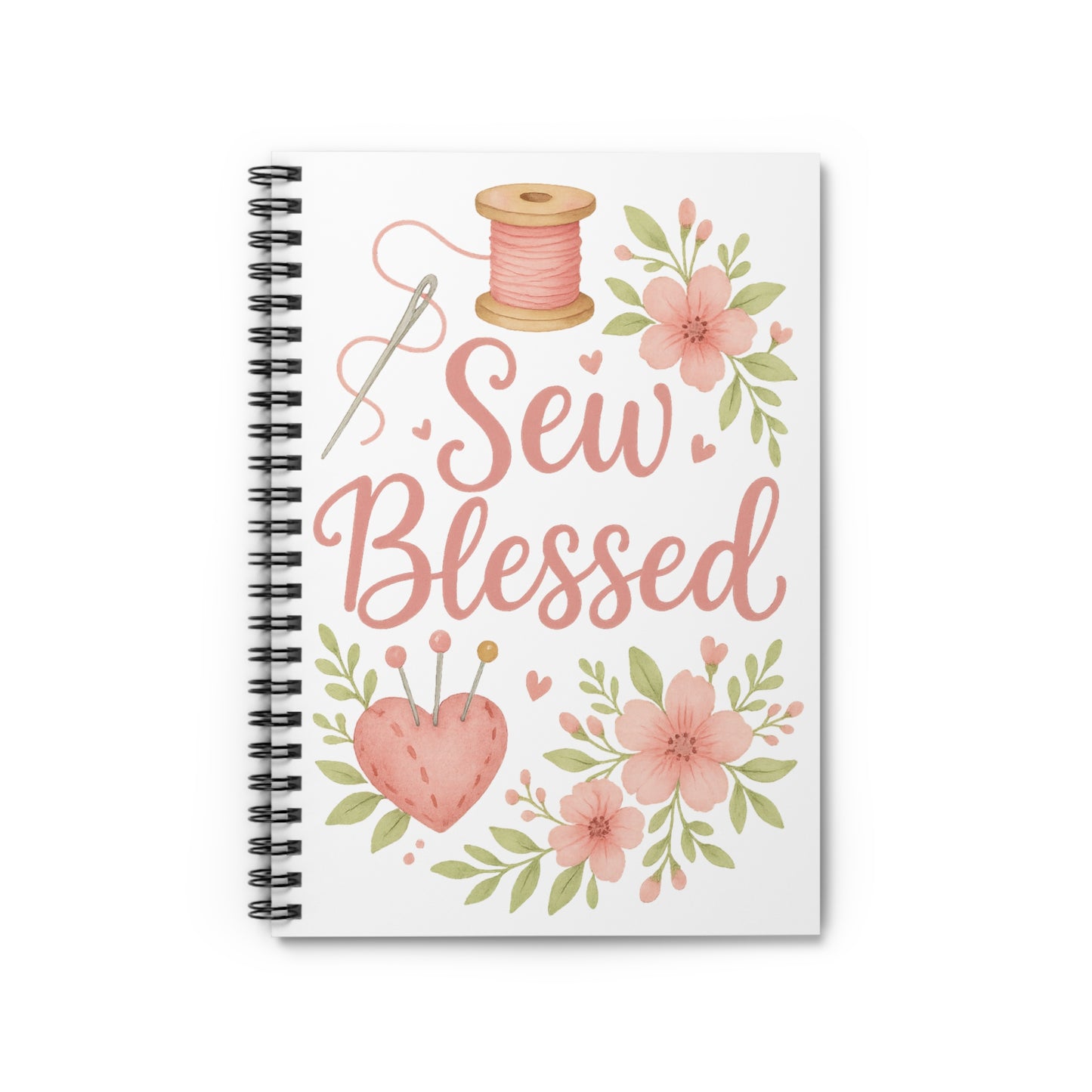Sew Blessed Floral Spiral Notebook
