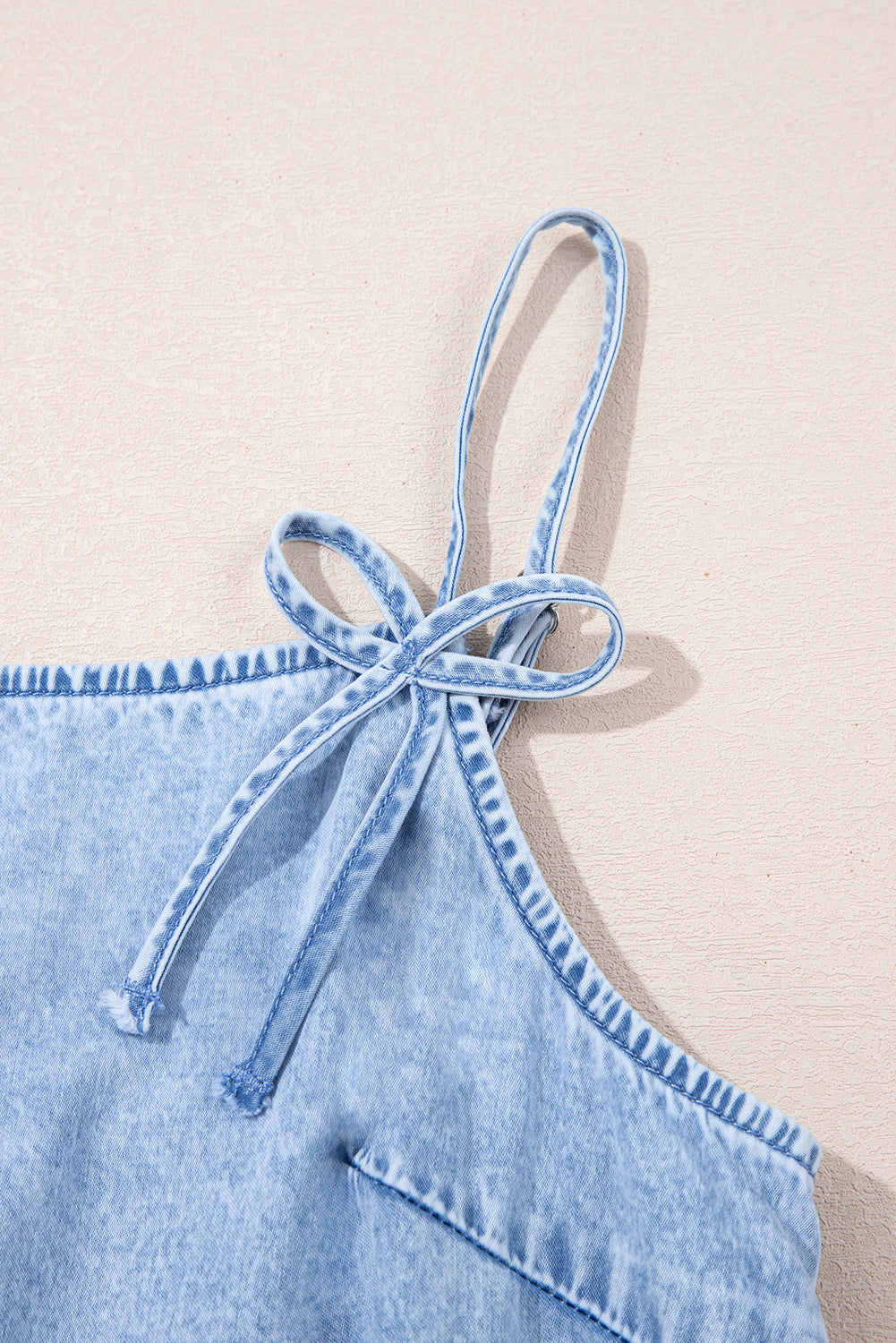 Denim Bow Ruffle Dress