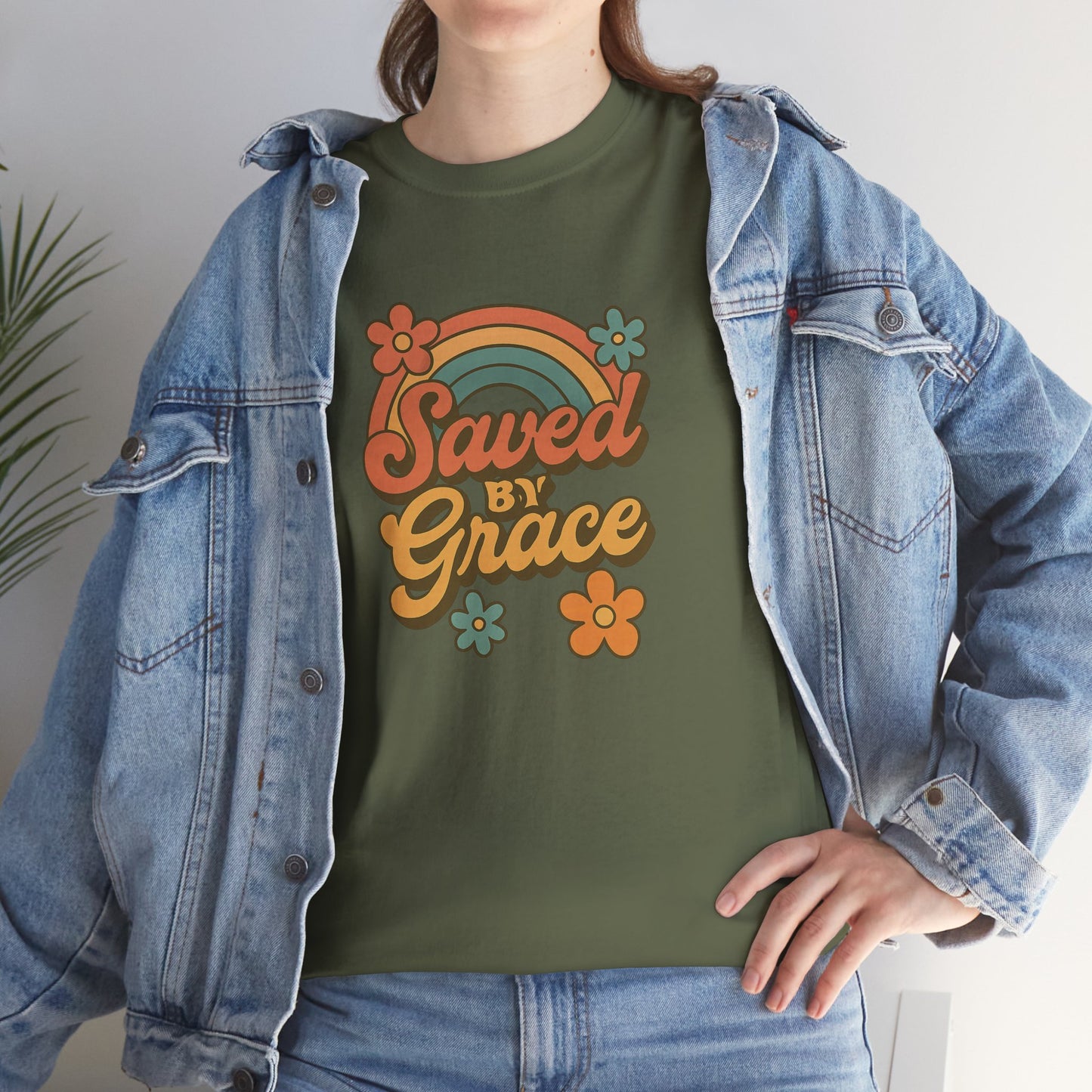 Saved by Grace Vintage Rainbow Tee